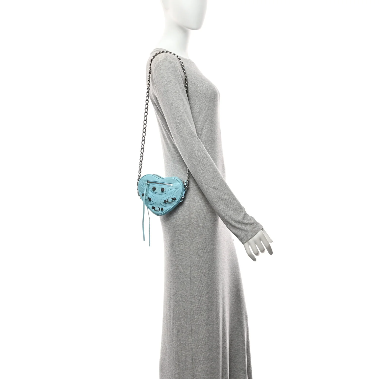 Balenciaga Agneau Arena Mini Le Cagole Heart Bag Blue — view 2