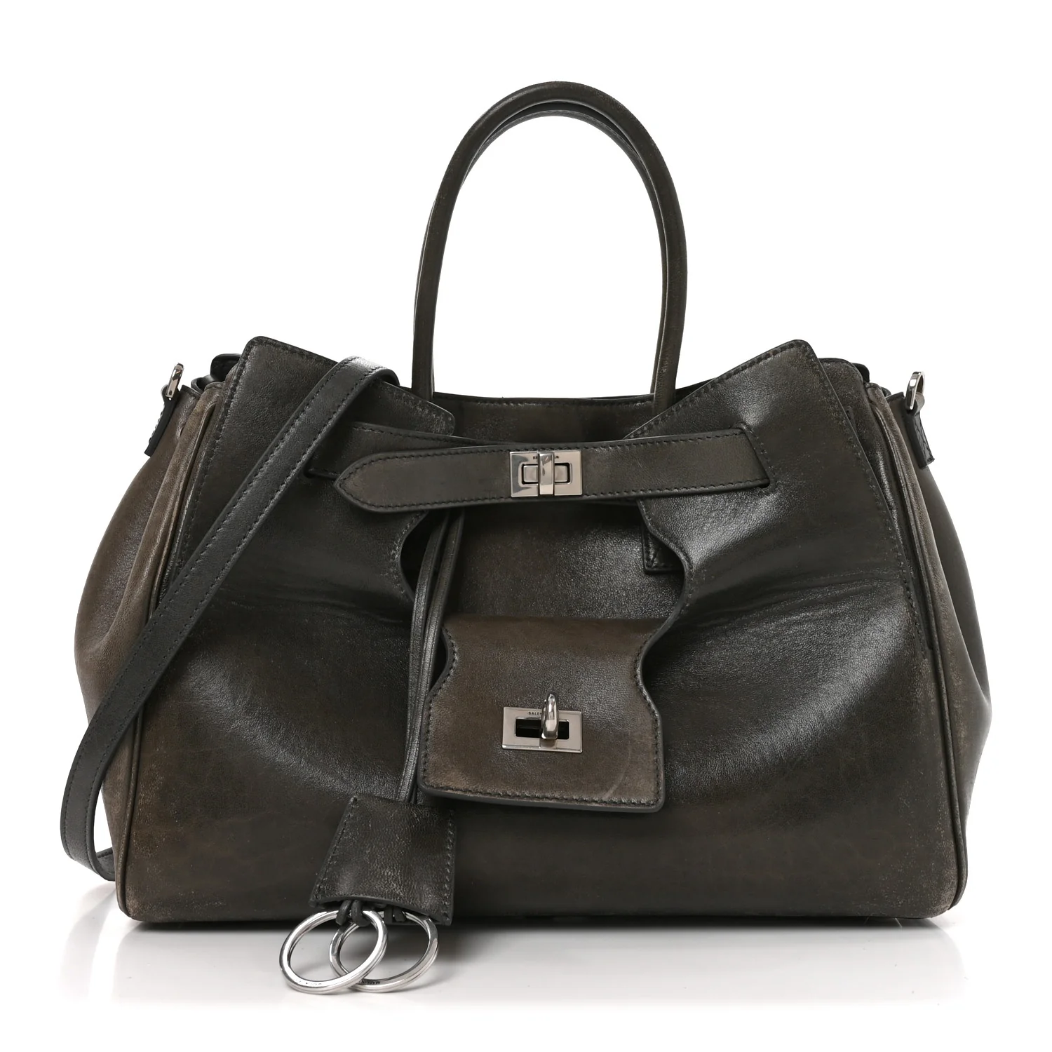 Balenciaga Vegetable Tanned Lambskin Small Bel Air Carry All Bag Grey