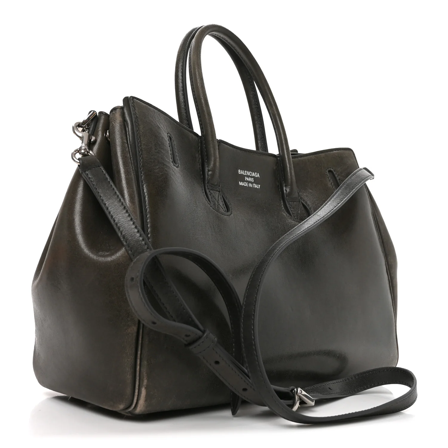 Balenciaga Vegetable Tanned Lambskin Small Bel Air Carry All Bag Grey — view 3