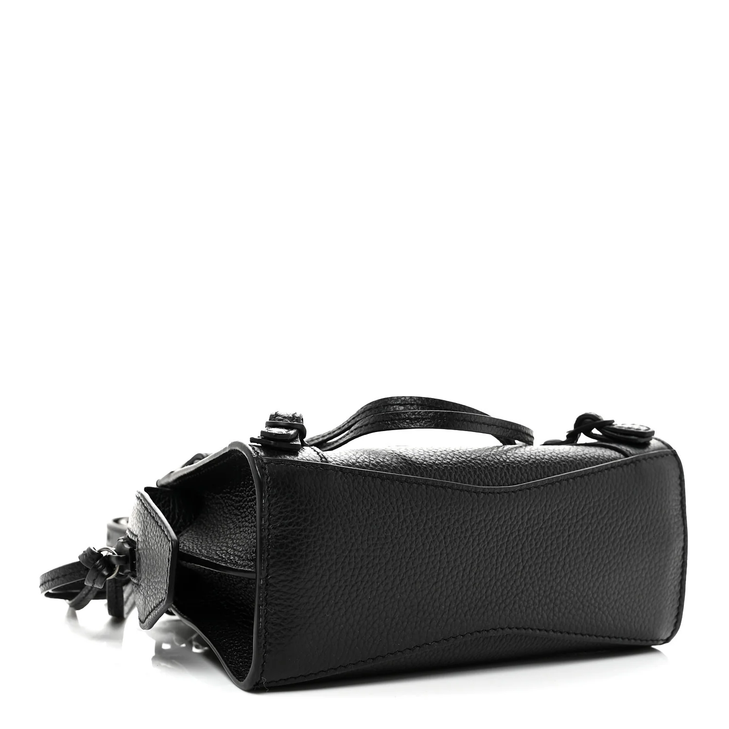 Balenciaga Grained Calfskin Neo Classic Black Hardware Nano City Crossbody Black — view 4