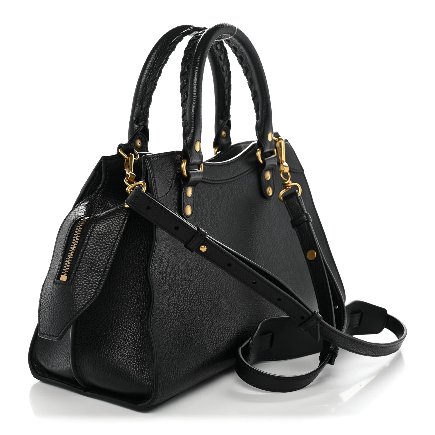 Balenciaga Grained Calfskin Neo Classic Gold Hardware S City Black — view 3