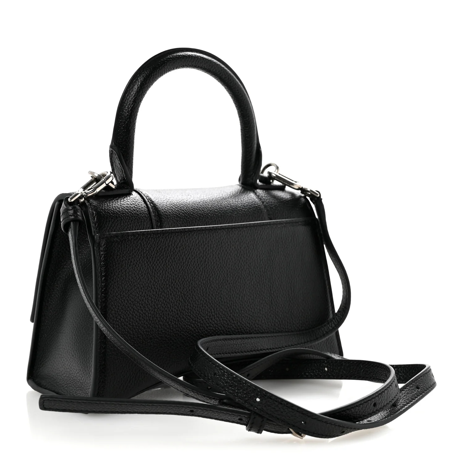 Balenciaga Grained Calfskin Hourglass Top Handle Bag XS Black — view 3