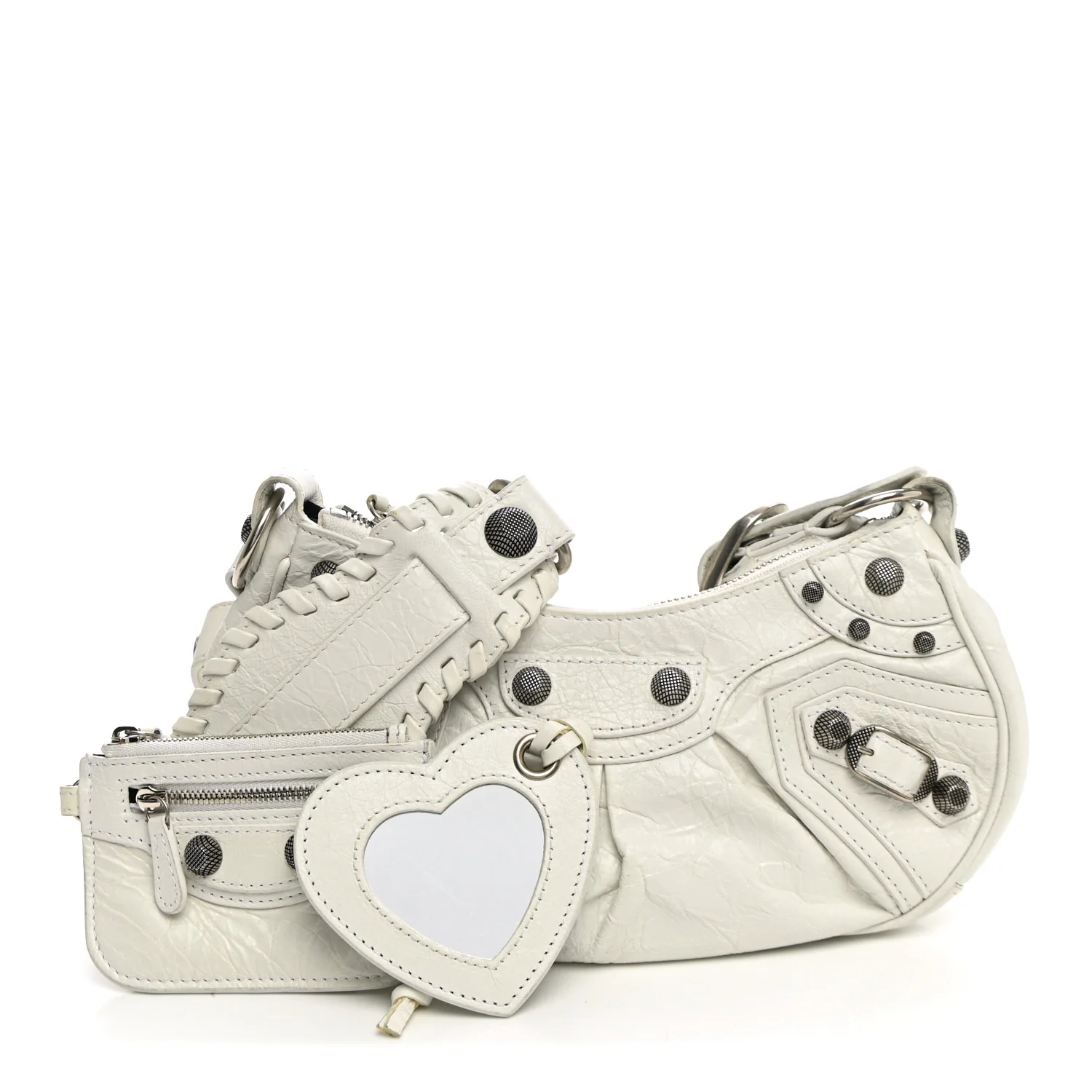 Balenciaga Agneau Arena Le Cagole Shoulder Bag XS Optic White — view 2