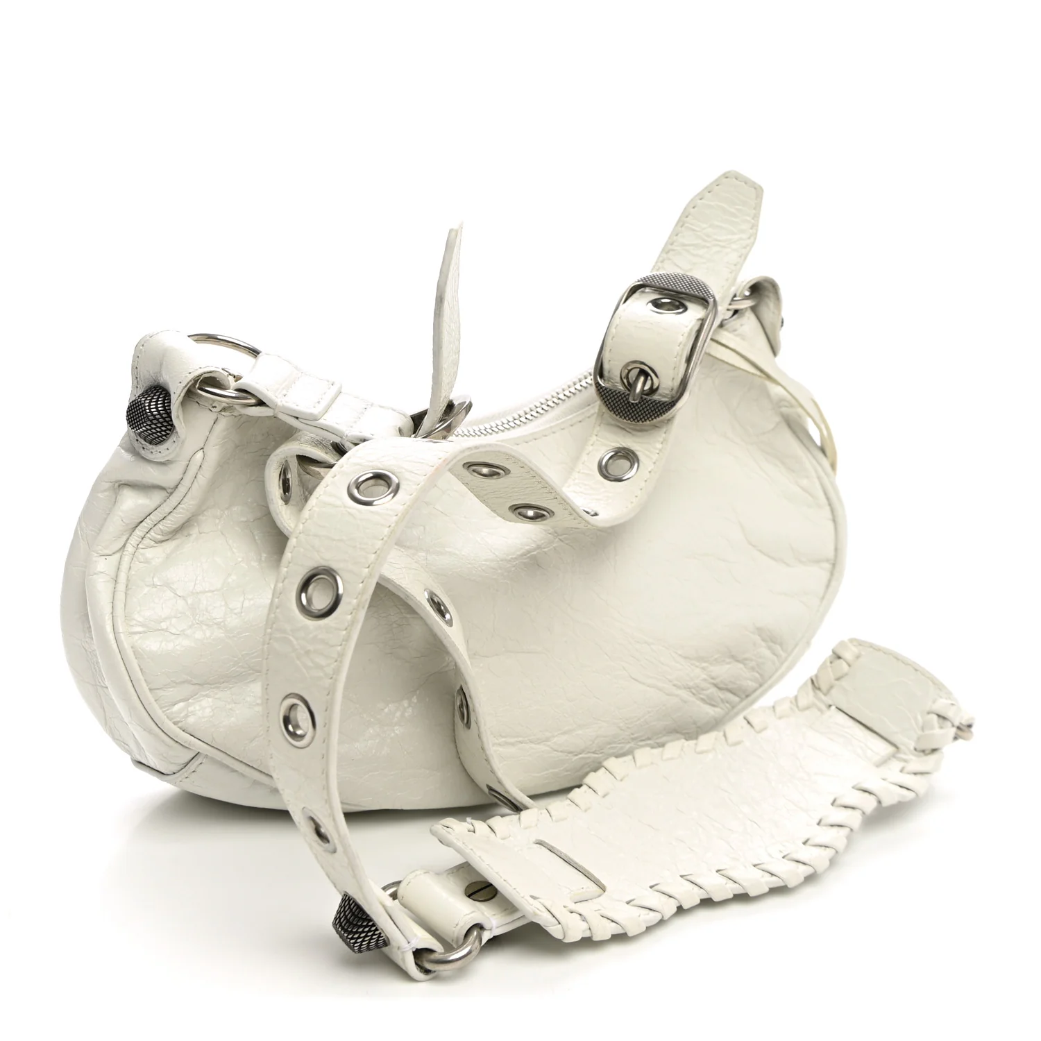 Balenciaga Agneau Arena Le Cagole Shoulder Bag XS Optic White — view 3