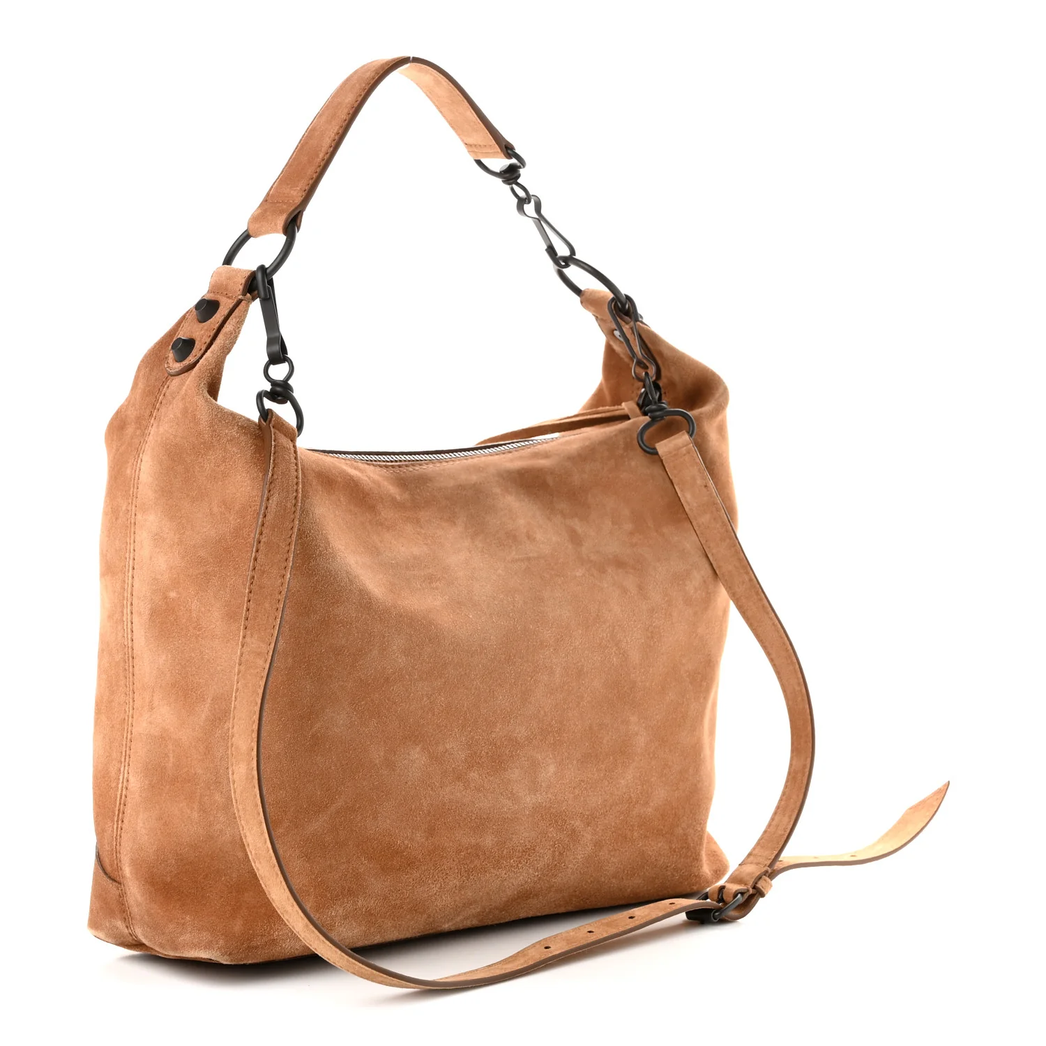 Balenciaga Suede Classic Hardware Small Le City Hobo Bag Camel — view 3
