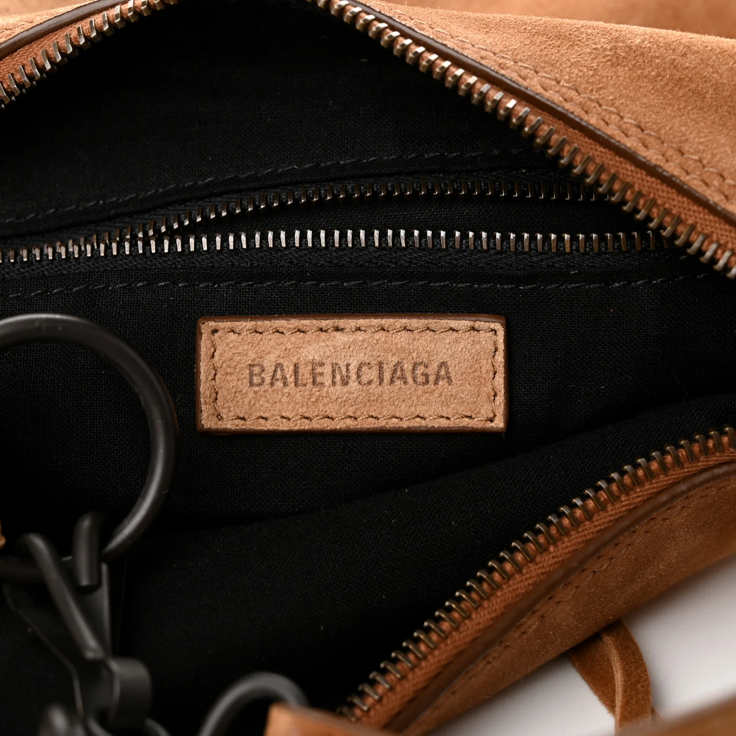 Balenciaga Suede Classic Hardware Small Le City Hobo Bag Camel — view 5