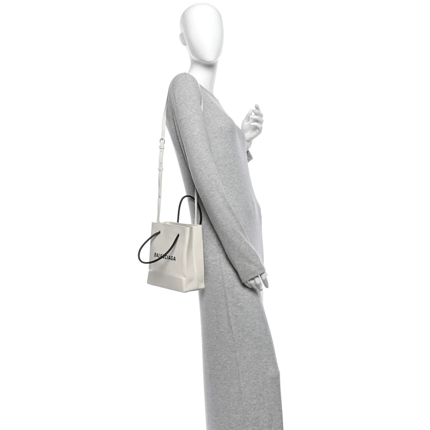 Balenciaga Calfskin Logo XXS Shopping Tote White — view 2