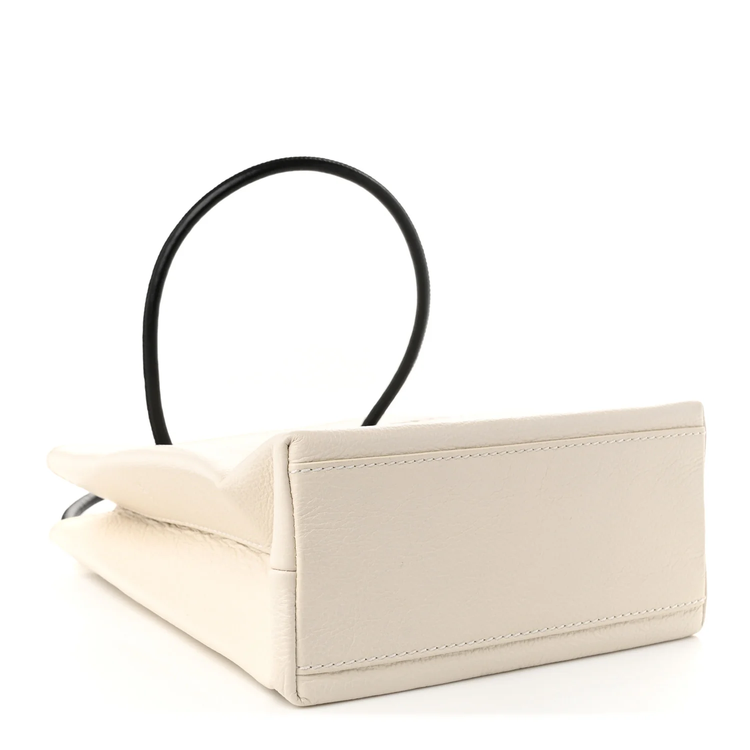 Balenciaga Calfskin Logo XXS Shopping Tote White — view 4