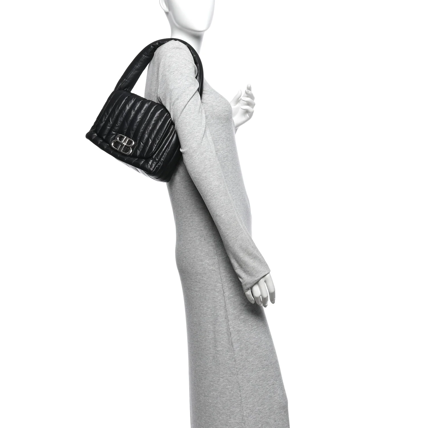 Balenciaga Thin Calfskin Small Monaco Sling Shoulder Bag Black — view 2