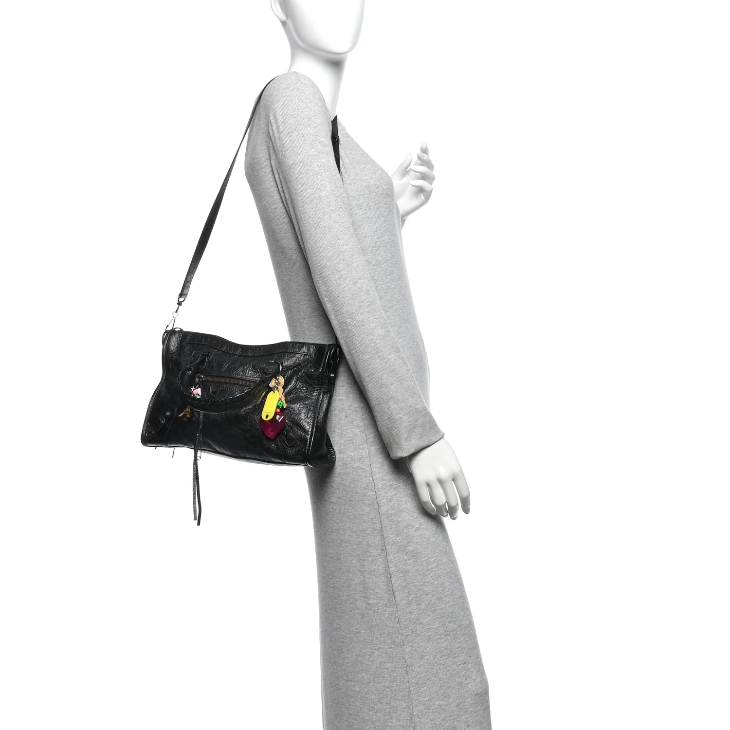 Balenciaga Agneau Arena Classic Hardware Charms Small Le City Black — view 2
