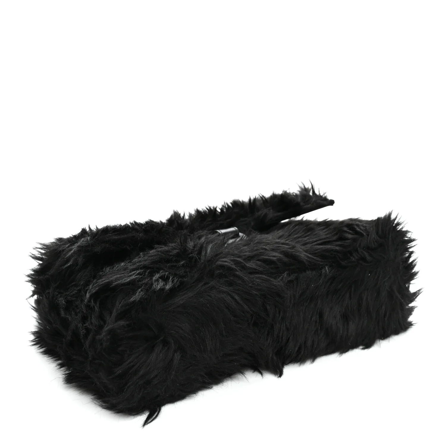 Balenciaga Faux Fur Small Downtown Shoulder Bag Black — view 3