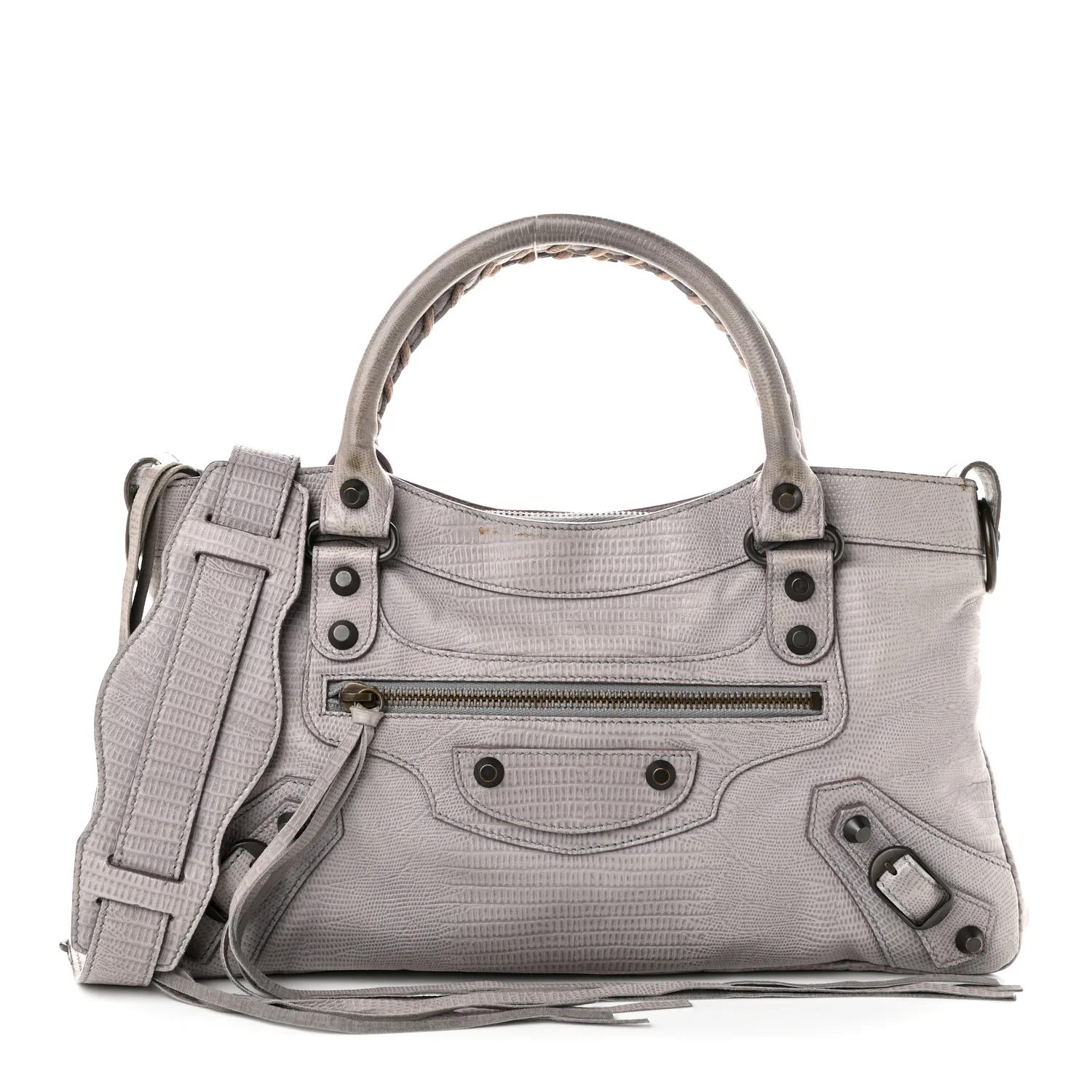 Balenciaga Agneau Lizard Embossed Classic Hardware First Fer