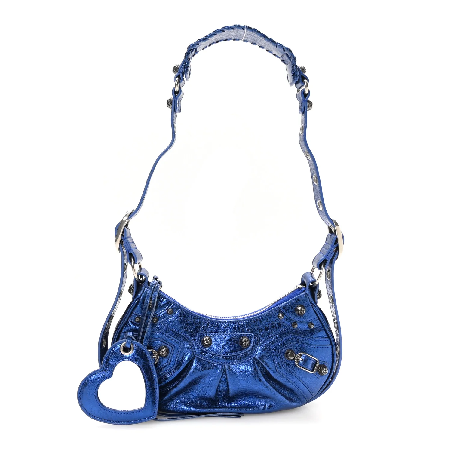 Balenciaga Metallic Arena Agneau Le Cagole Shoulder Bag XS Blue — view 3