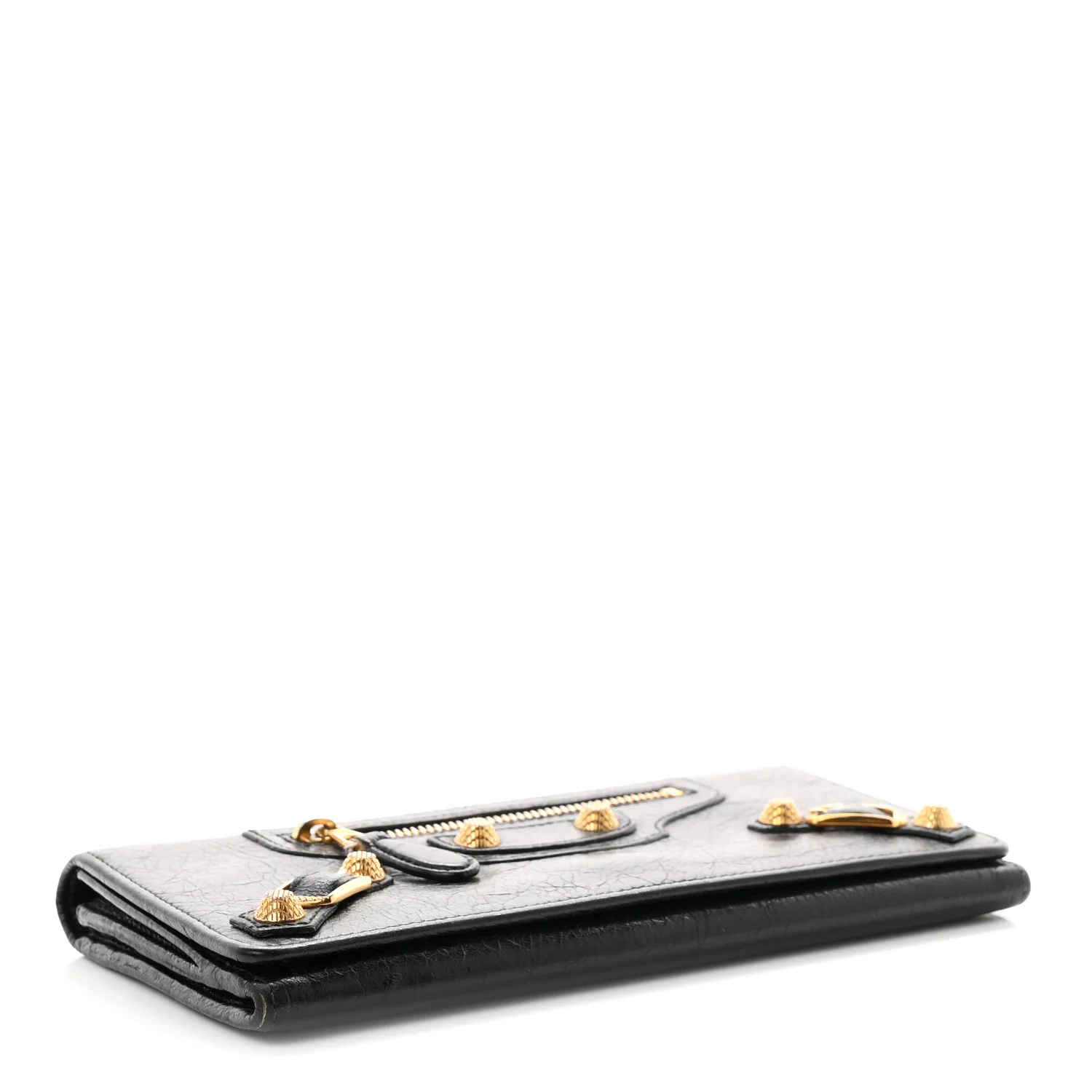 Balenciaga Agneau Giant 12 Gold Hardware Money Wallet Black — view 4