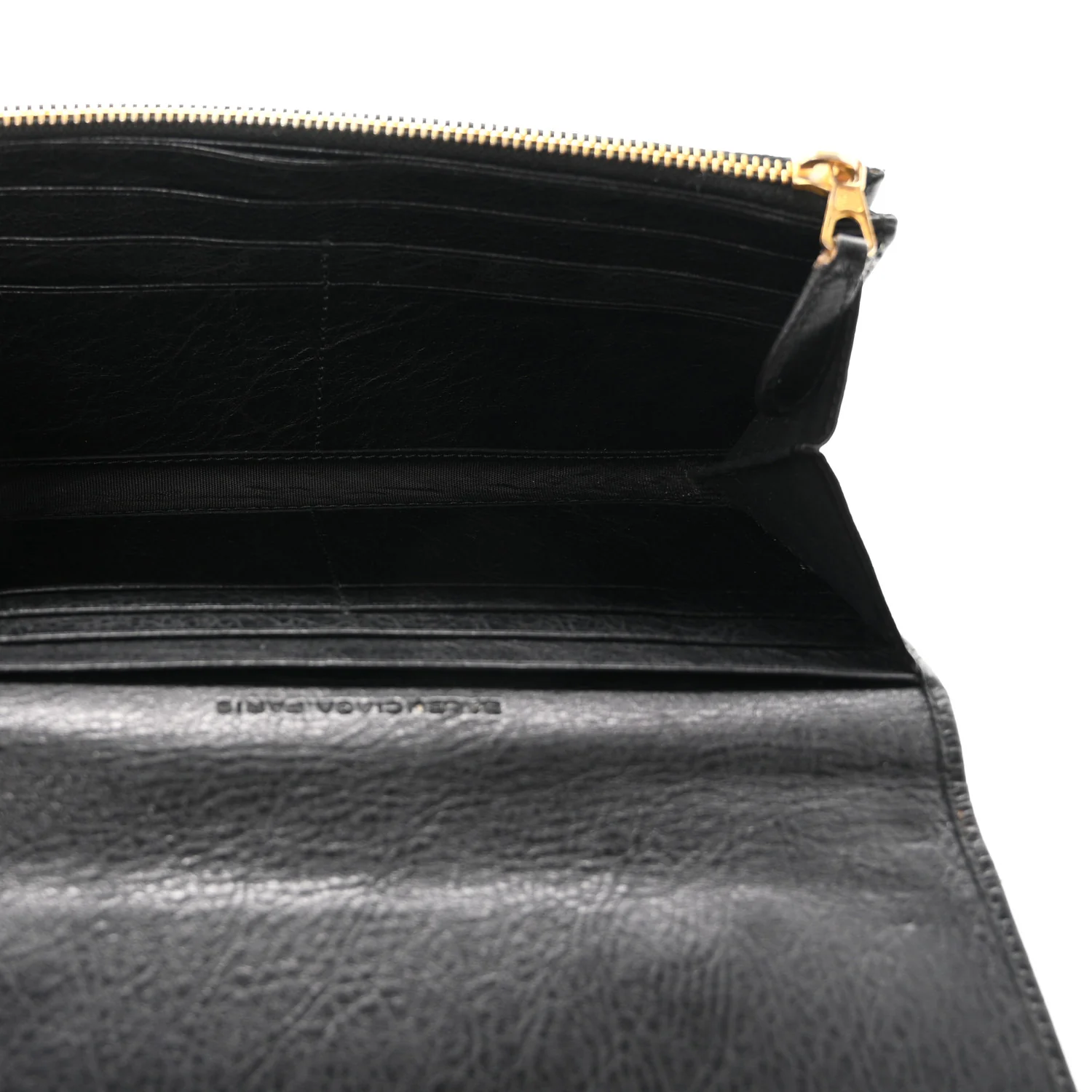 Balenciaga Agneau Giant 12 Gold Hardware Money Wallet Black — view 5