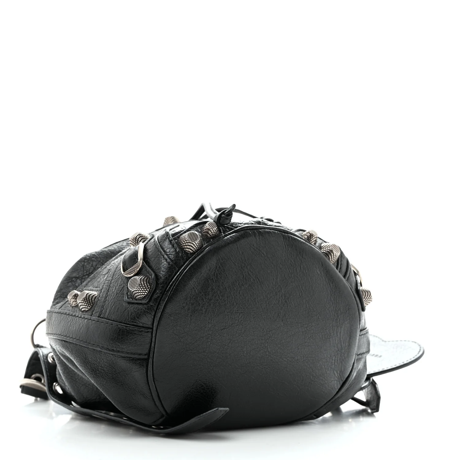 Balenciaga Agneau Arena Small Le Cagole Bucket Bag Black — view 5