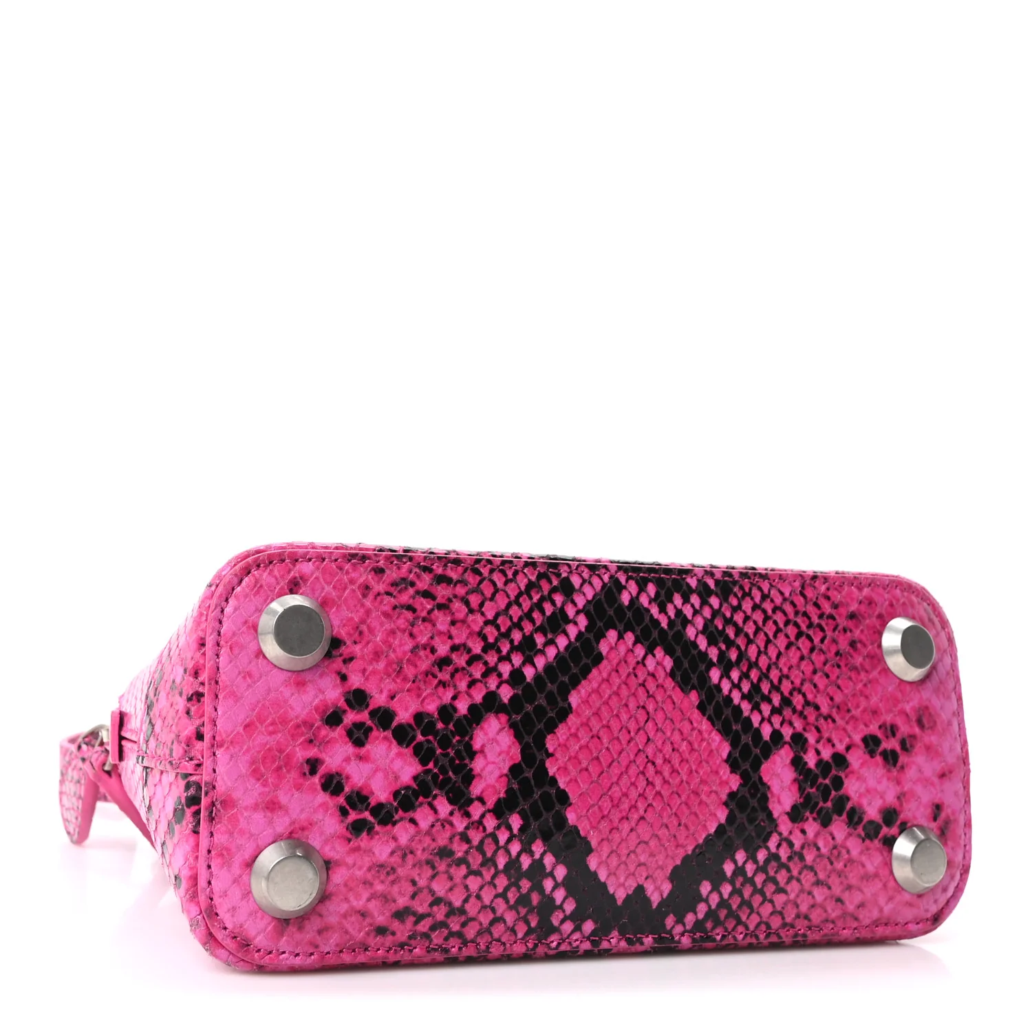Balenciaga Calfskin Python Effect XXS Ville Top Handle Bag Fuchsia Black — view 4