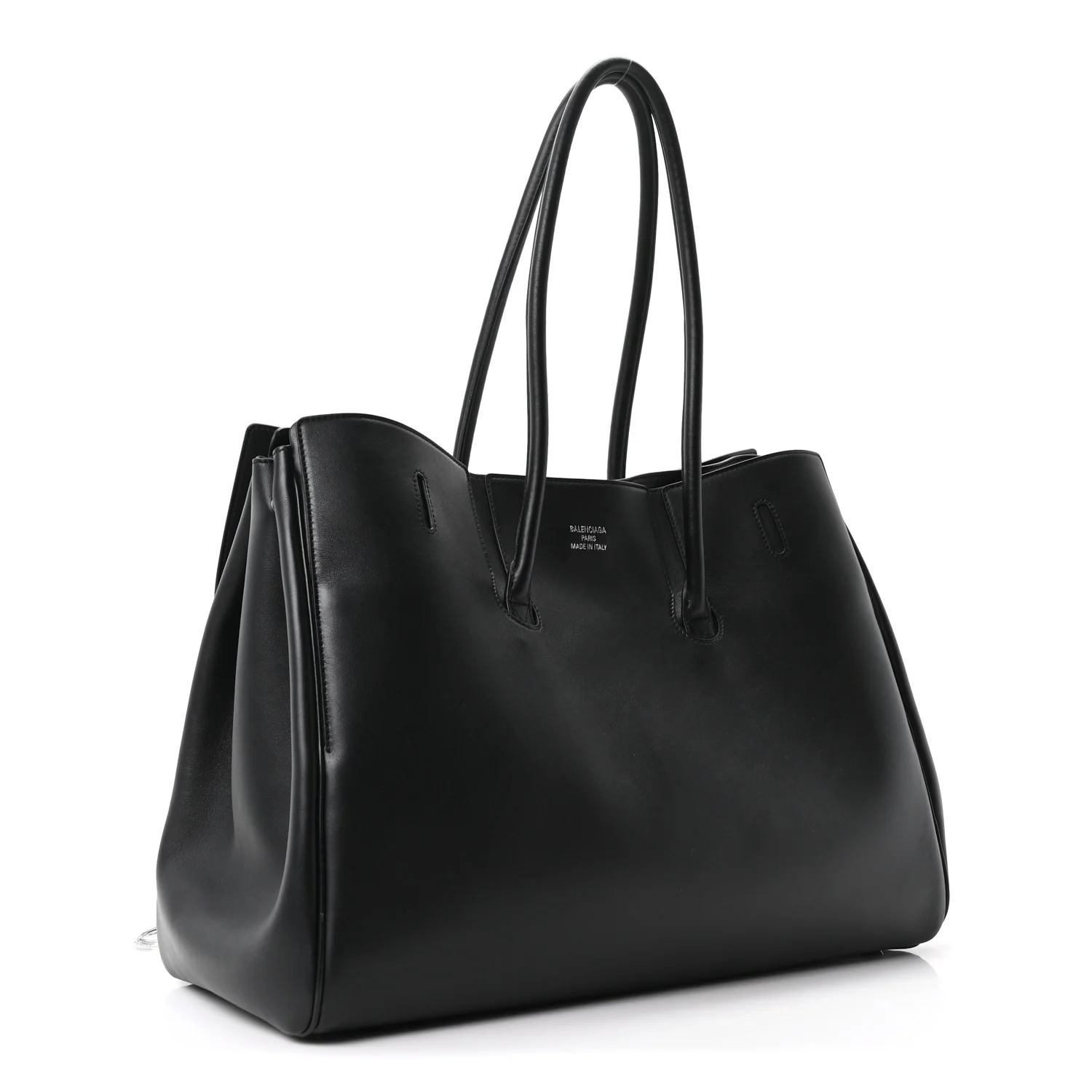 Balenciaga Smooth Calfskin Large Bel Air Carry All Bag Black — view 4