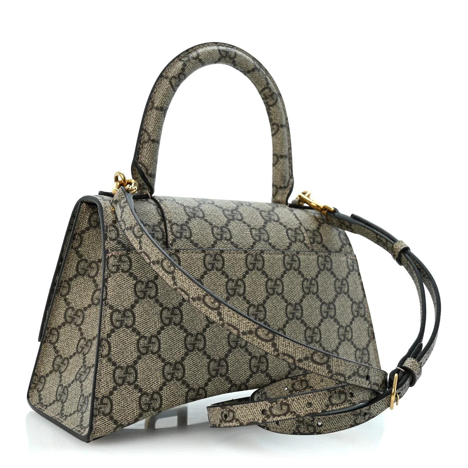 Balenciaga X GUCCI GG Supreme Monogram Small Hourglass Top Handle Bag Beige Ebony — view 3