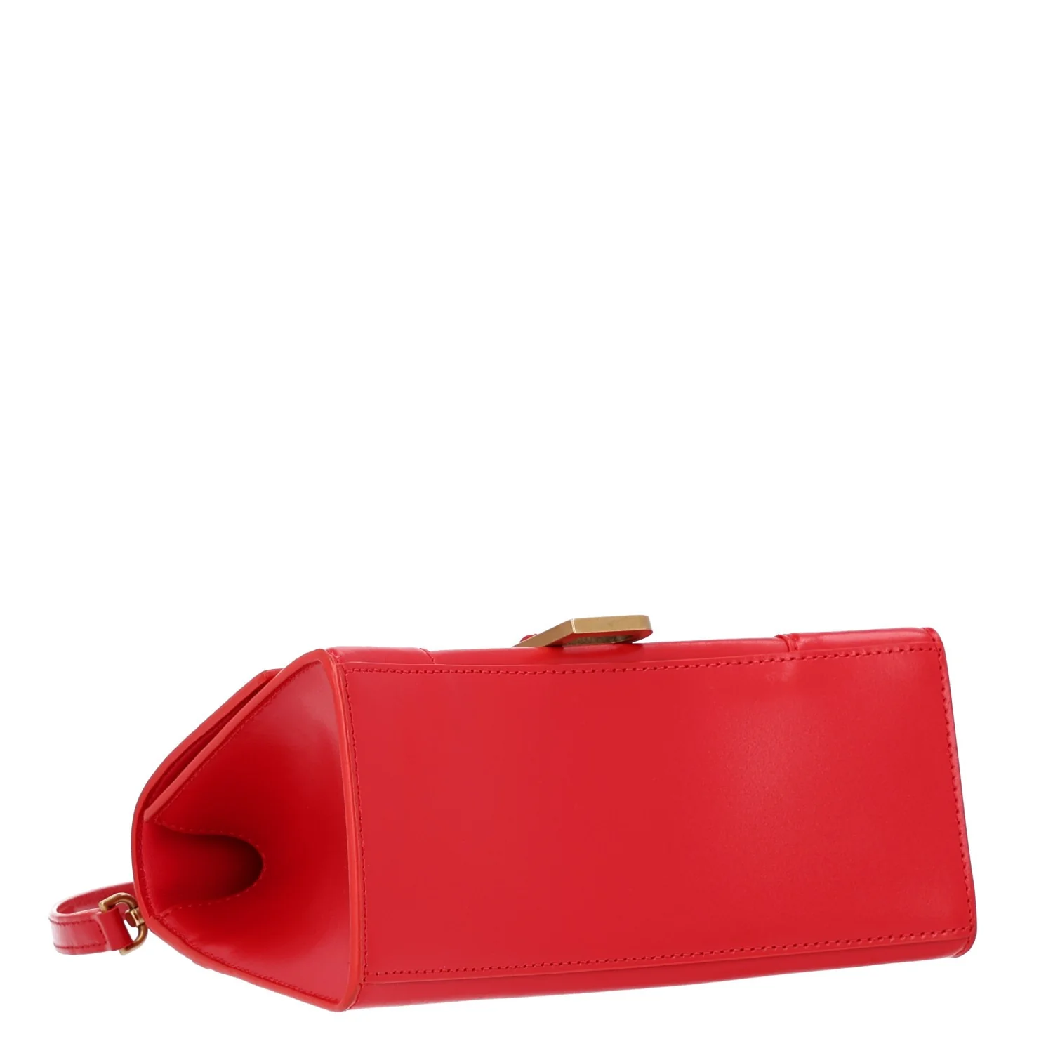 Balenciaga Shiny Box Calfskin Small Hourglass Top Handle Bag Bright Red — view 4