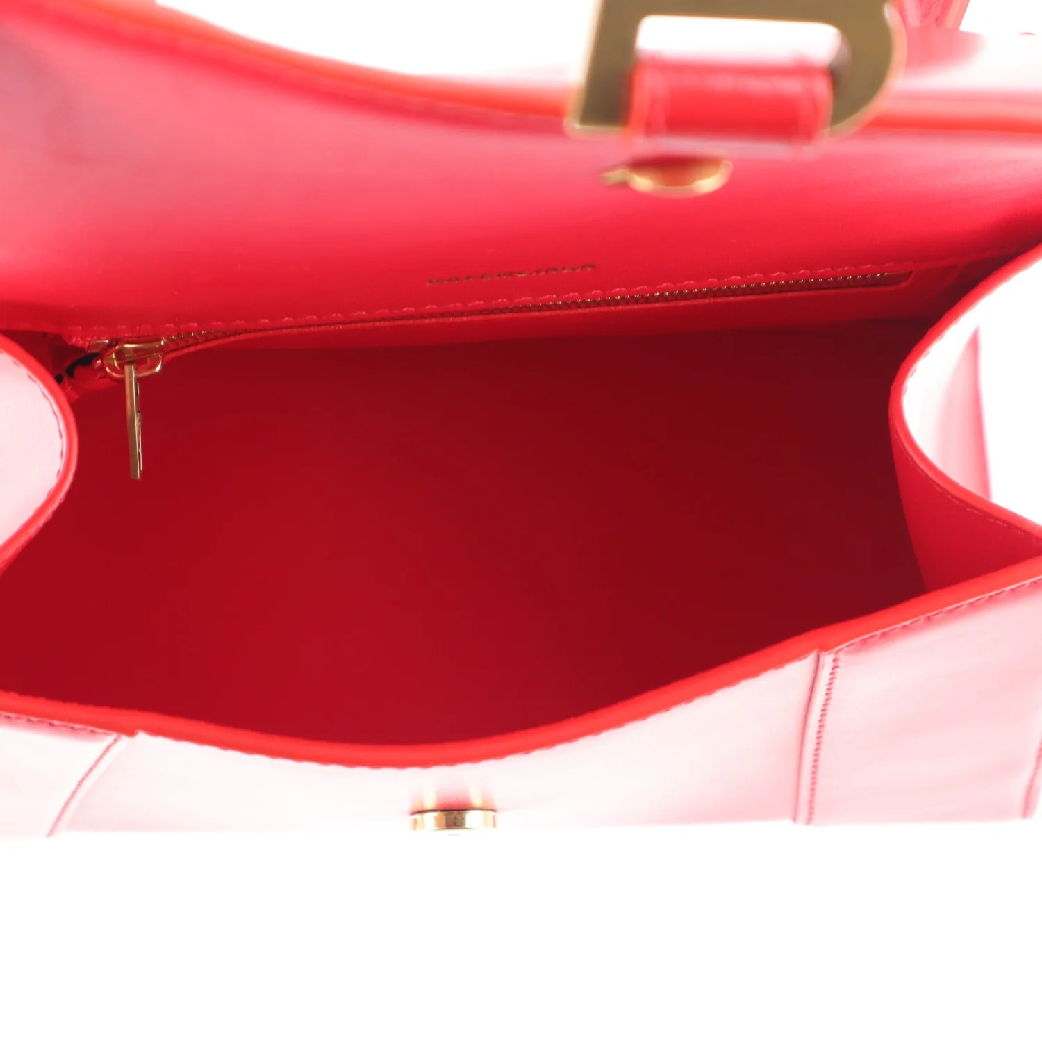 Balenciaga Shiny Box Calfskin Small Hourglass Top Handle Bag Bright Red — view 5