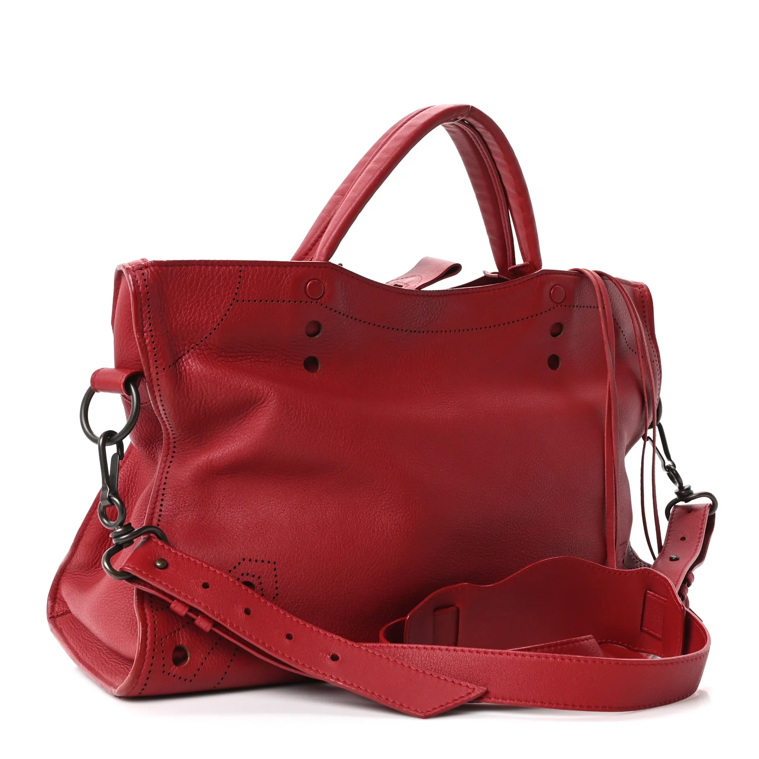 Balenciaga Veau Soyeux Perforated Blackout City Rouge Groseille — view 3