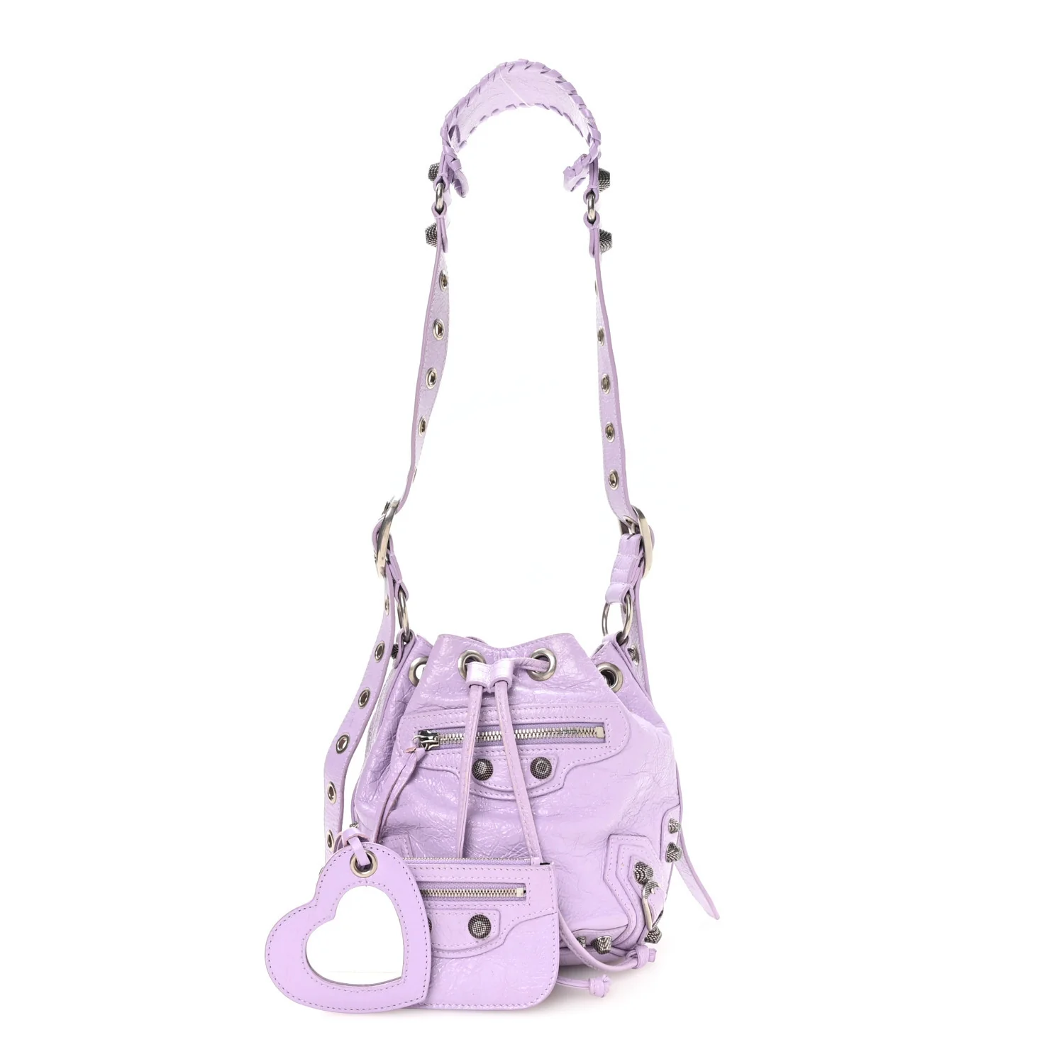 Balenciaga Agneau Arena Le Cagole Bucket Bag XS Lilac — view 2