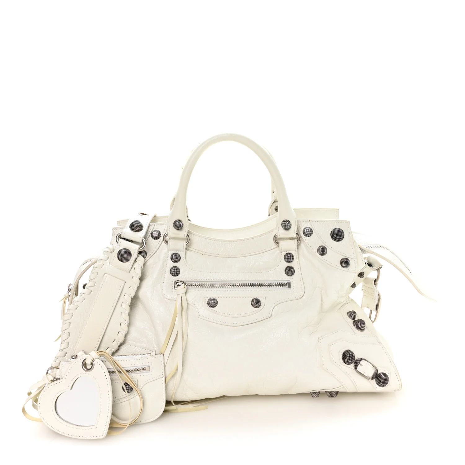 Balenciaga Agneau Arena Neo Cagole City Handbag Optic White — view 2