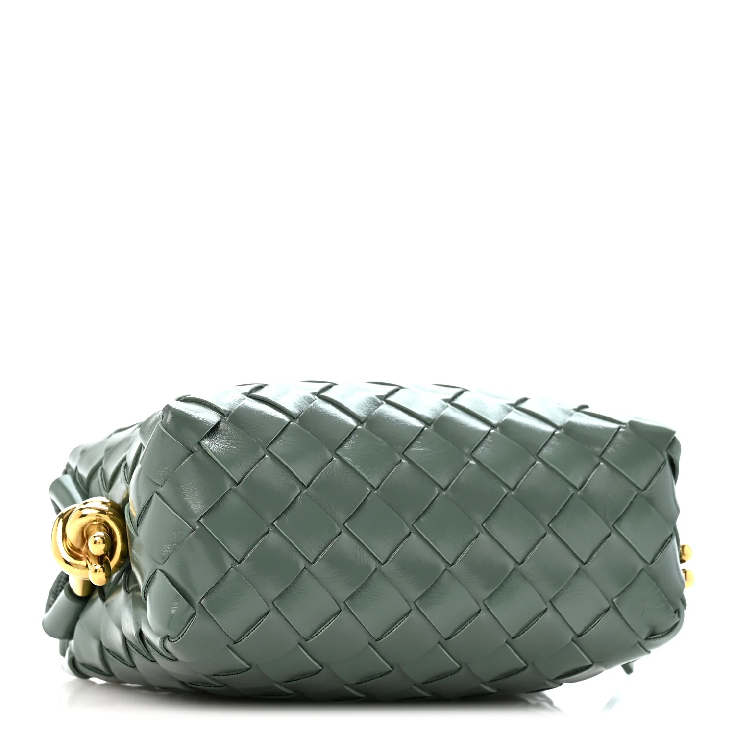Bottega Veneta Polished Nappa Intrecciato Knot Mini Loop Camera Bag Aloe — view 4