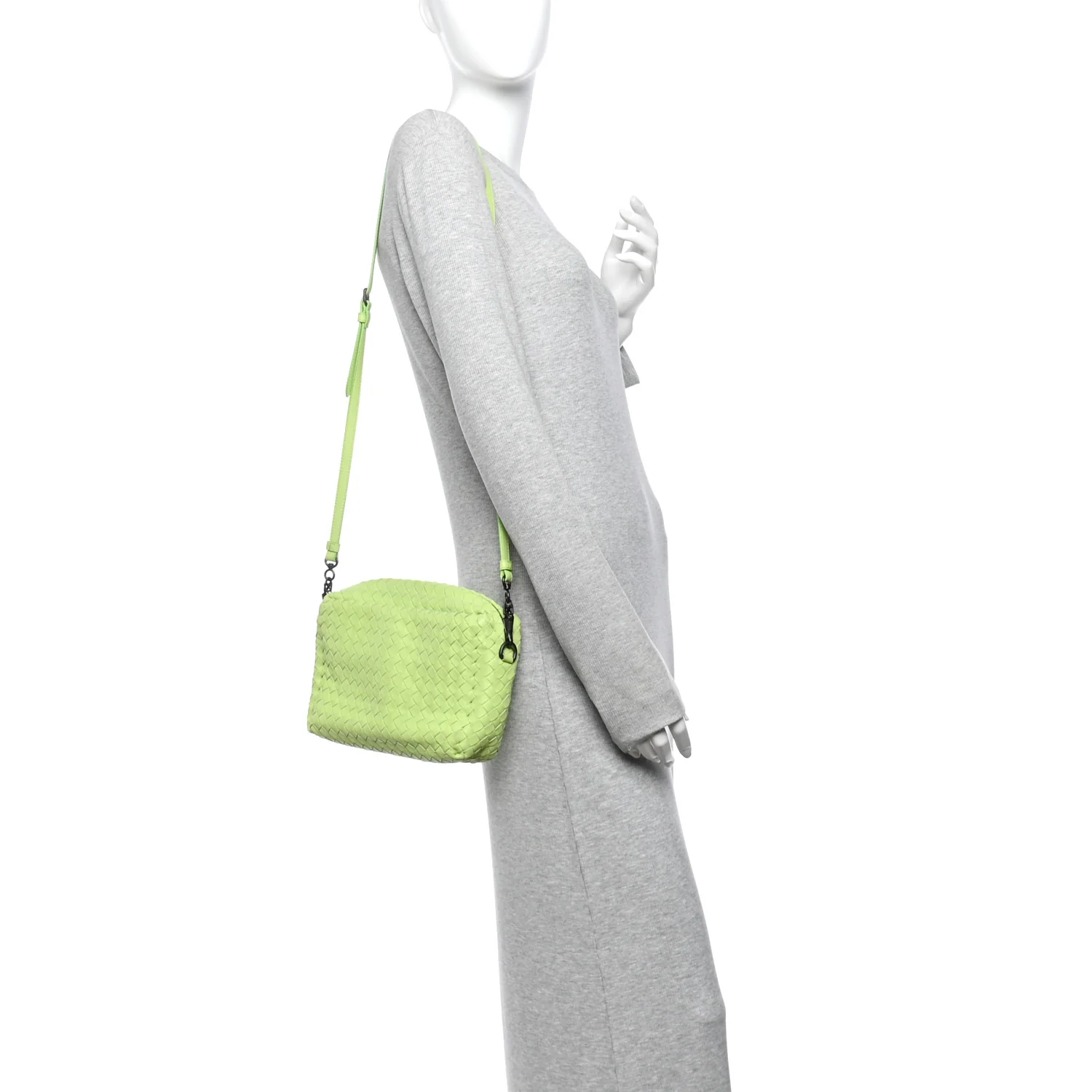 Bottega Veneta Nappa Intrecciato Small Camera Bag Acid Kiwi — view 2