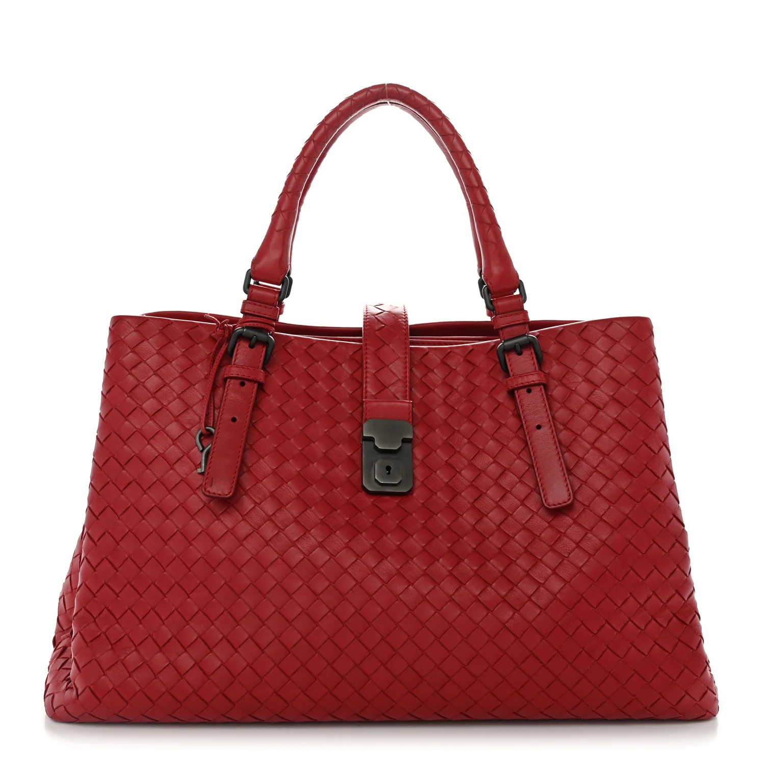 Bottega Veneta Light Calf Intrecciato Medium Roma Fraise