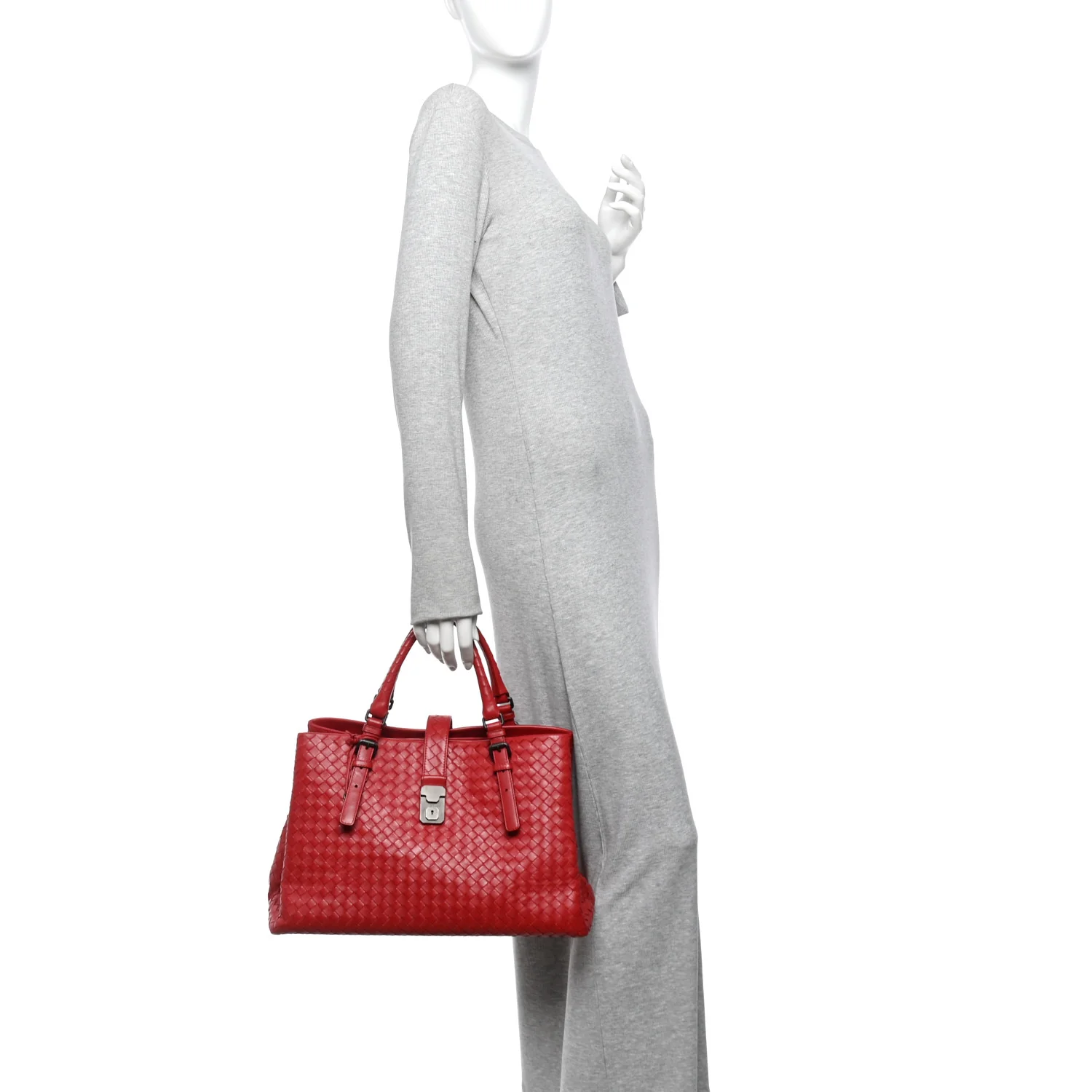 Bottega Veneta Light Calf Intrecciato Medium Roma Fraise — view 2