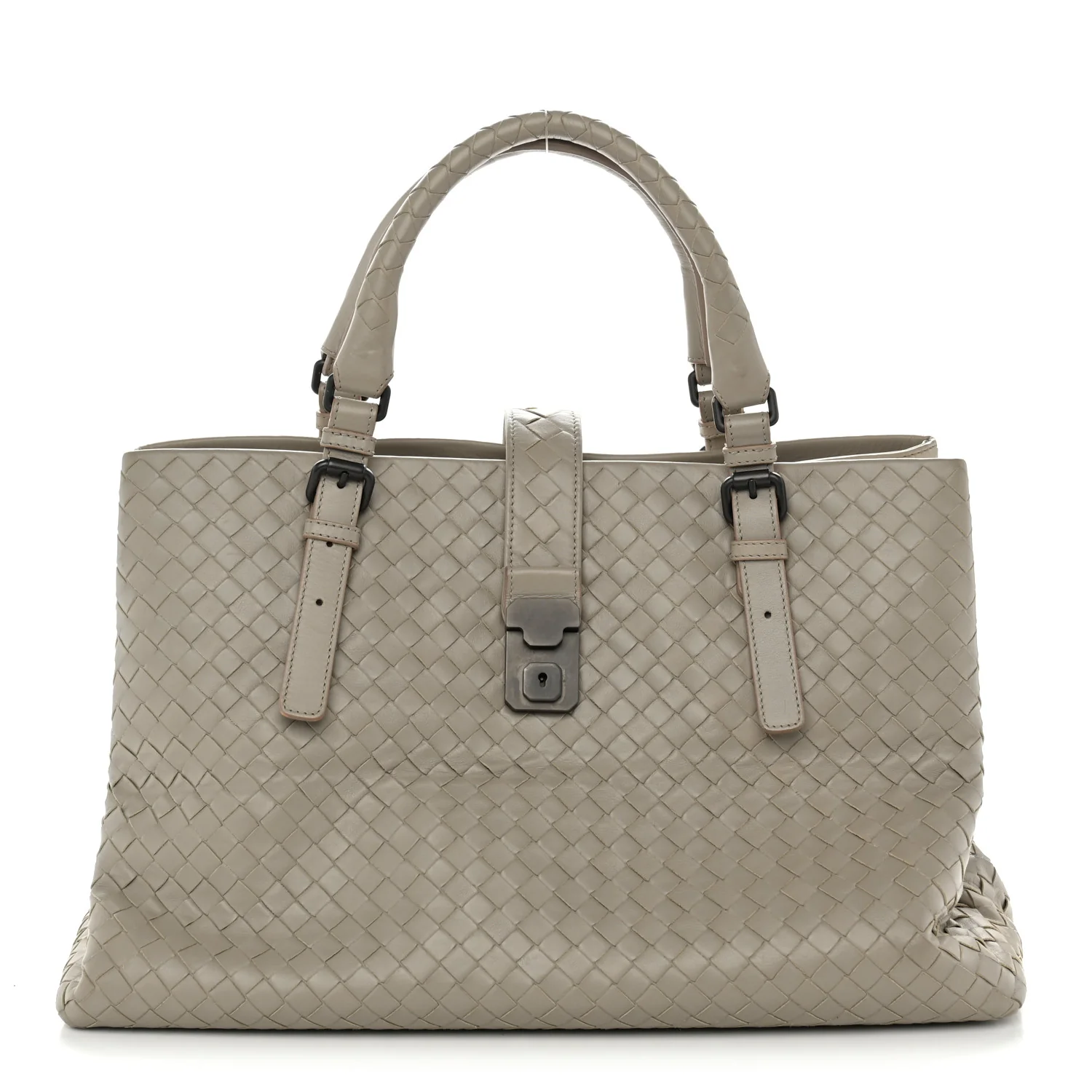 Bottega Veneta Nappa Intrecciato Large Roma Tote Fume