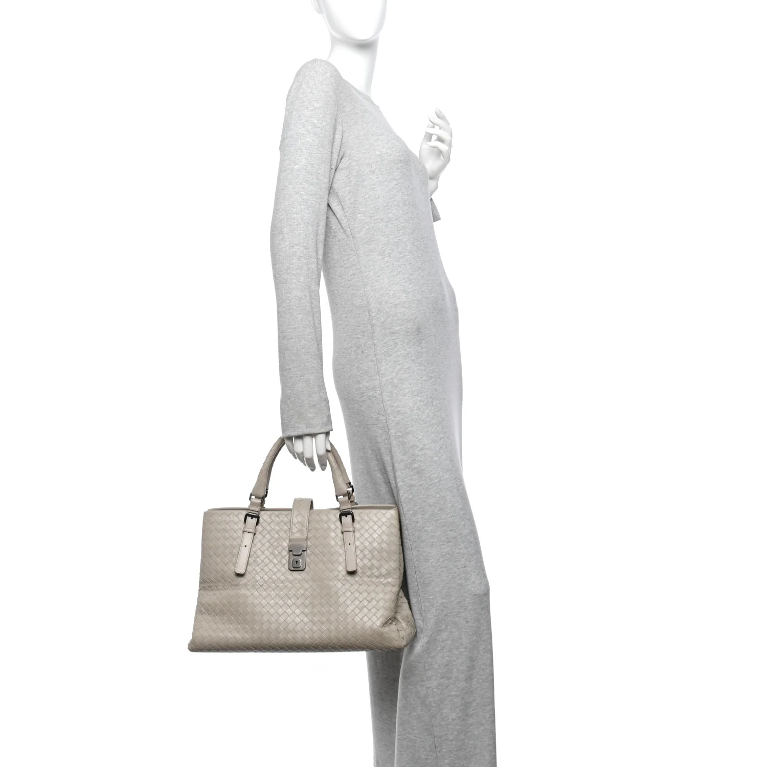 Bottega Veneta Nappa Intrecciato Large Roma Tote Fume — view 2