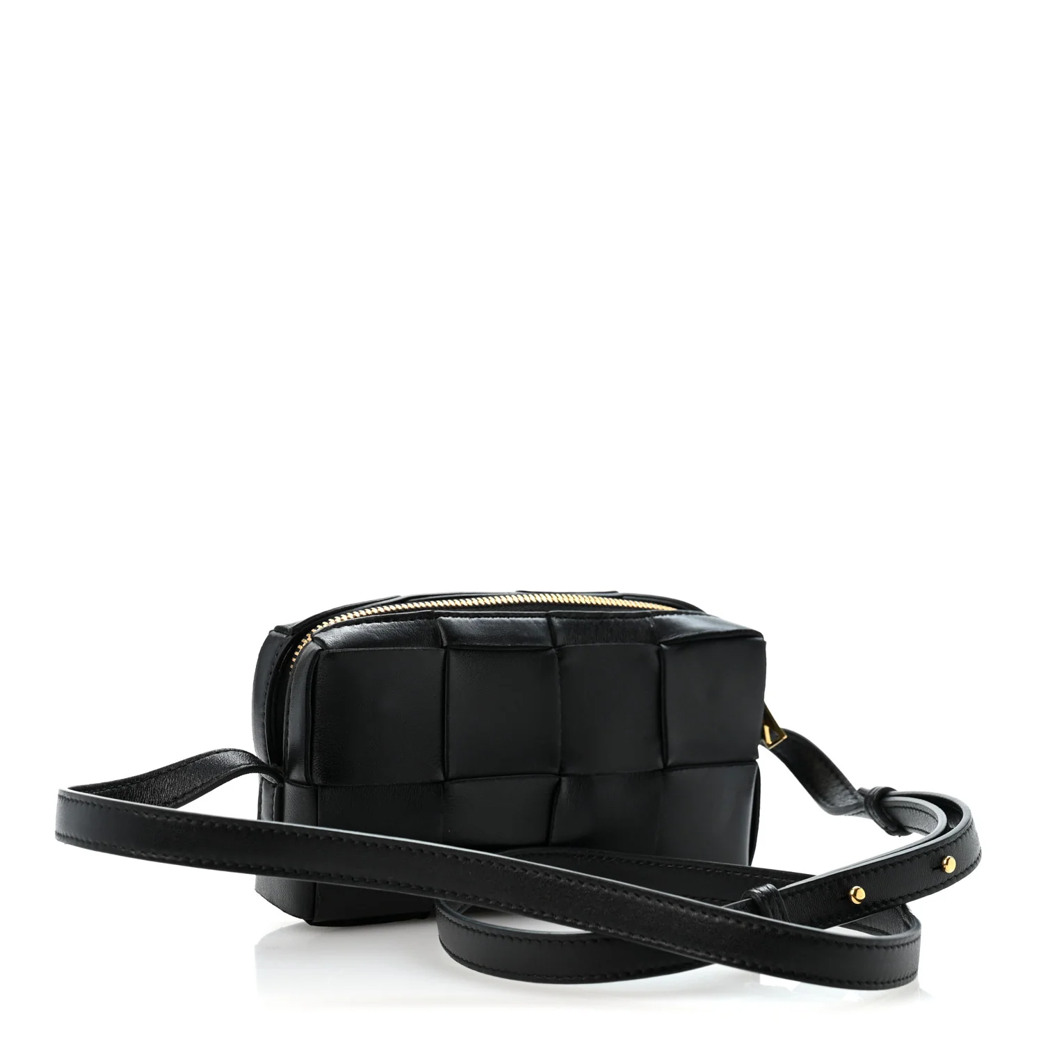 Bottega Veneta Lambskin Maxi Intreccio Cassette Phone Pouch Crossbody Bag Black — view 3