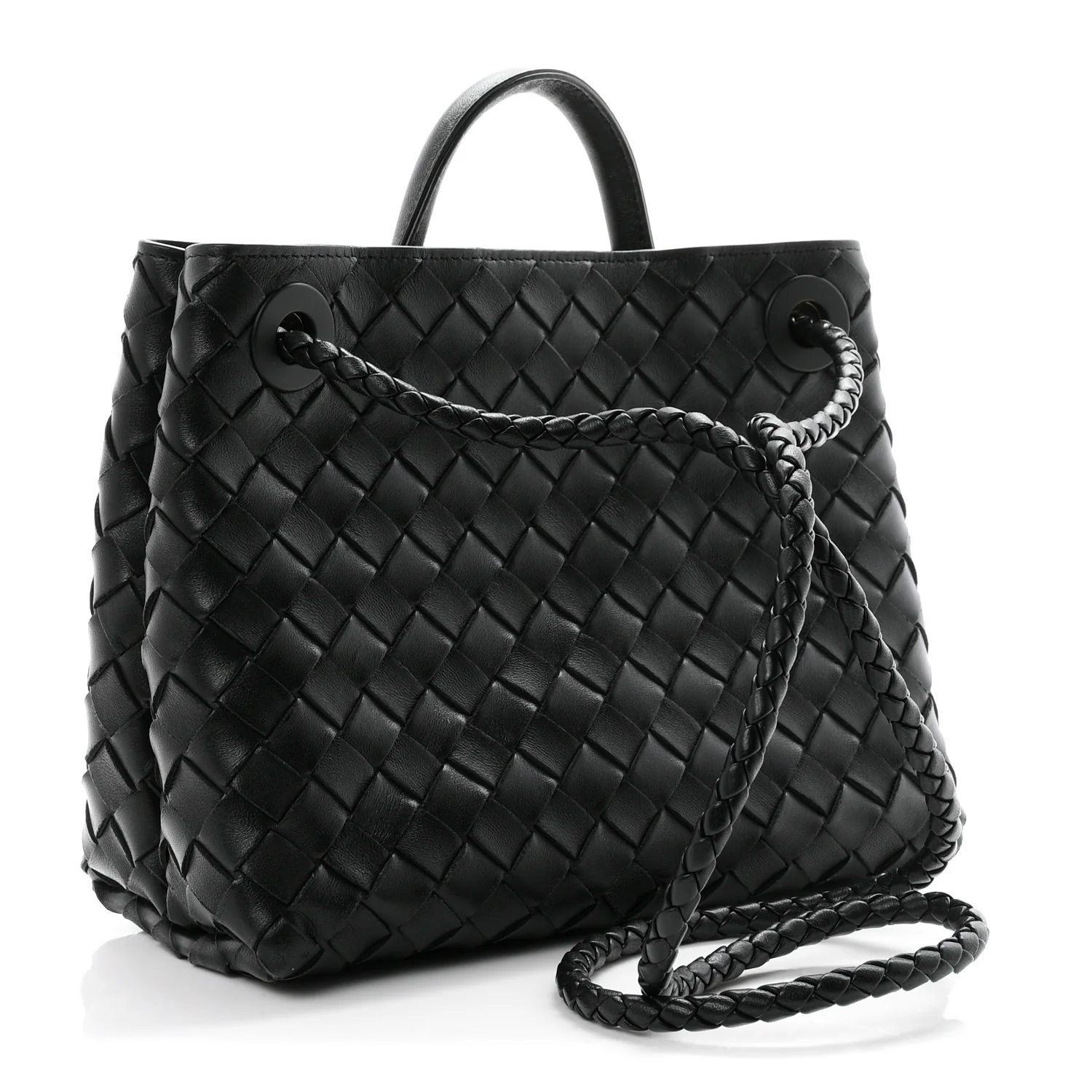 Bottega Veneta Nappa Intrecciato Small Andiamo Shoulder Bag Black — view 3