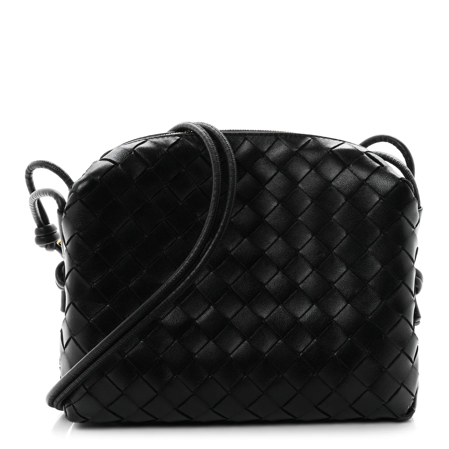 Bottega Veneta Nappa Intrecciato Small Loop Camera Bag Black