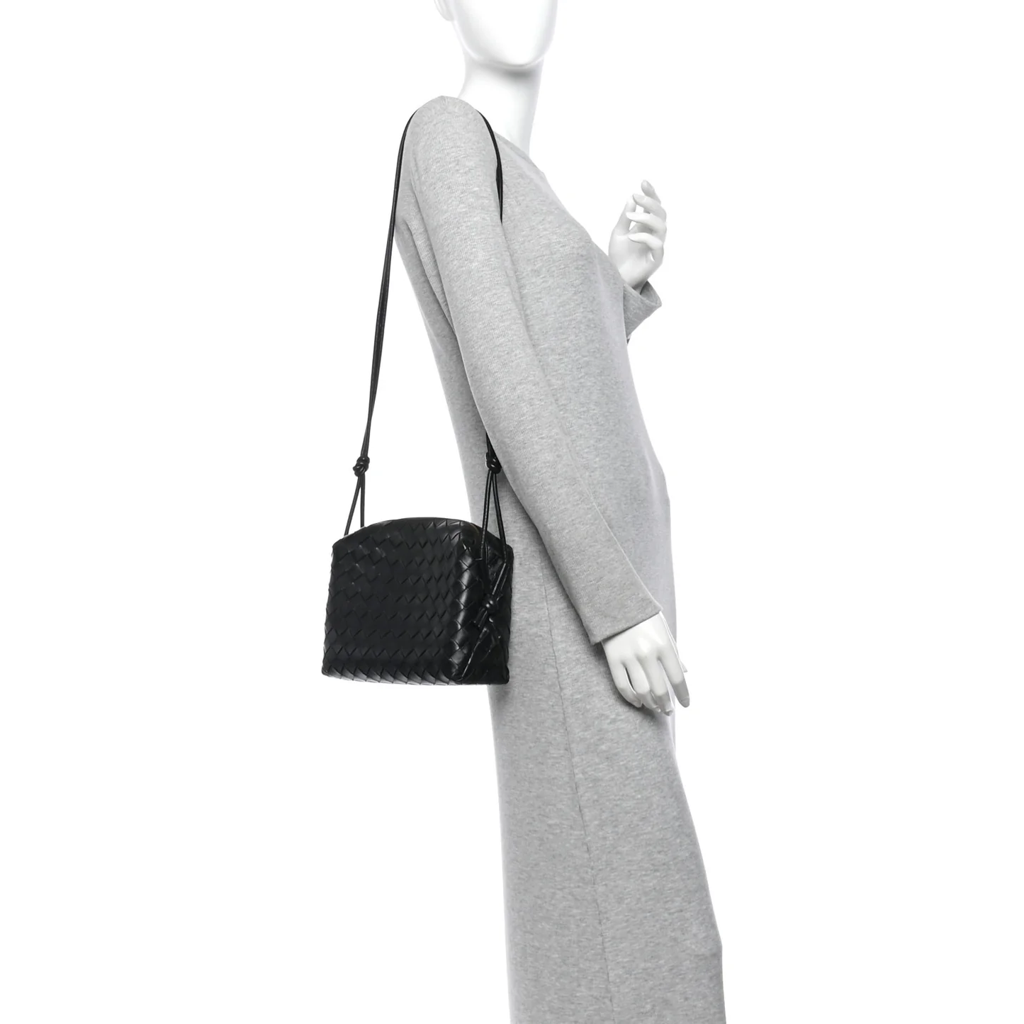 Bottega Veneta Nappa Intrecciato Small Loop Camera Bag Black — view 2