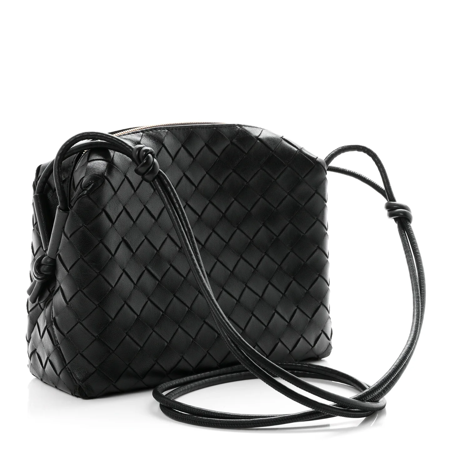 Bottega Veneta Nappa Intrecciato Small Loop Camera Bag Black — view 3