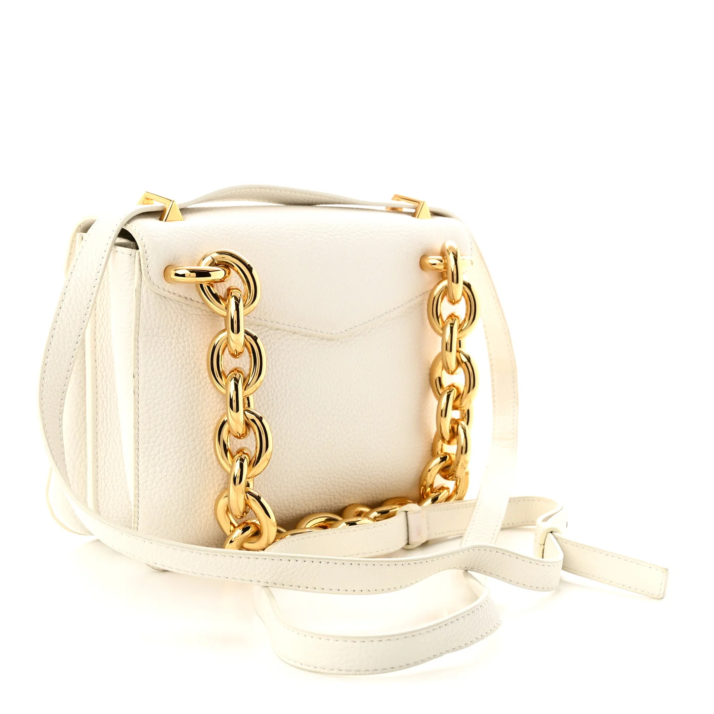 Bottega Veneta Calfskin Mount Envelope Bag White — view 3