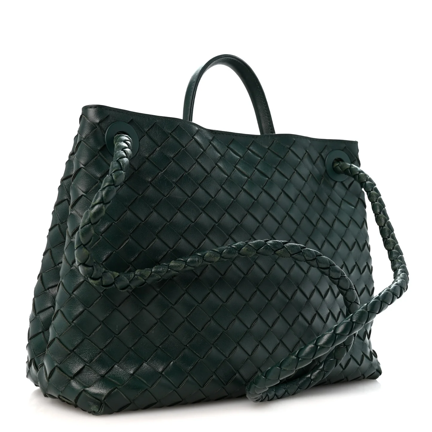Bottega Veneta Nappa Intrecciato Medium Andiamo Shoulder Bag Emerald Green — view 2