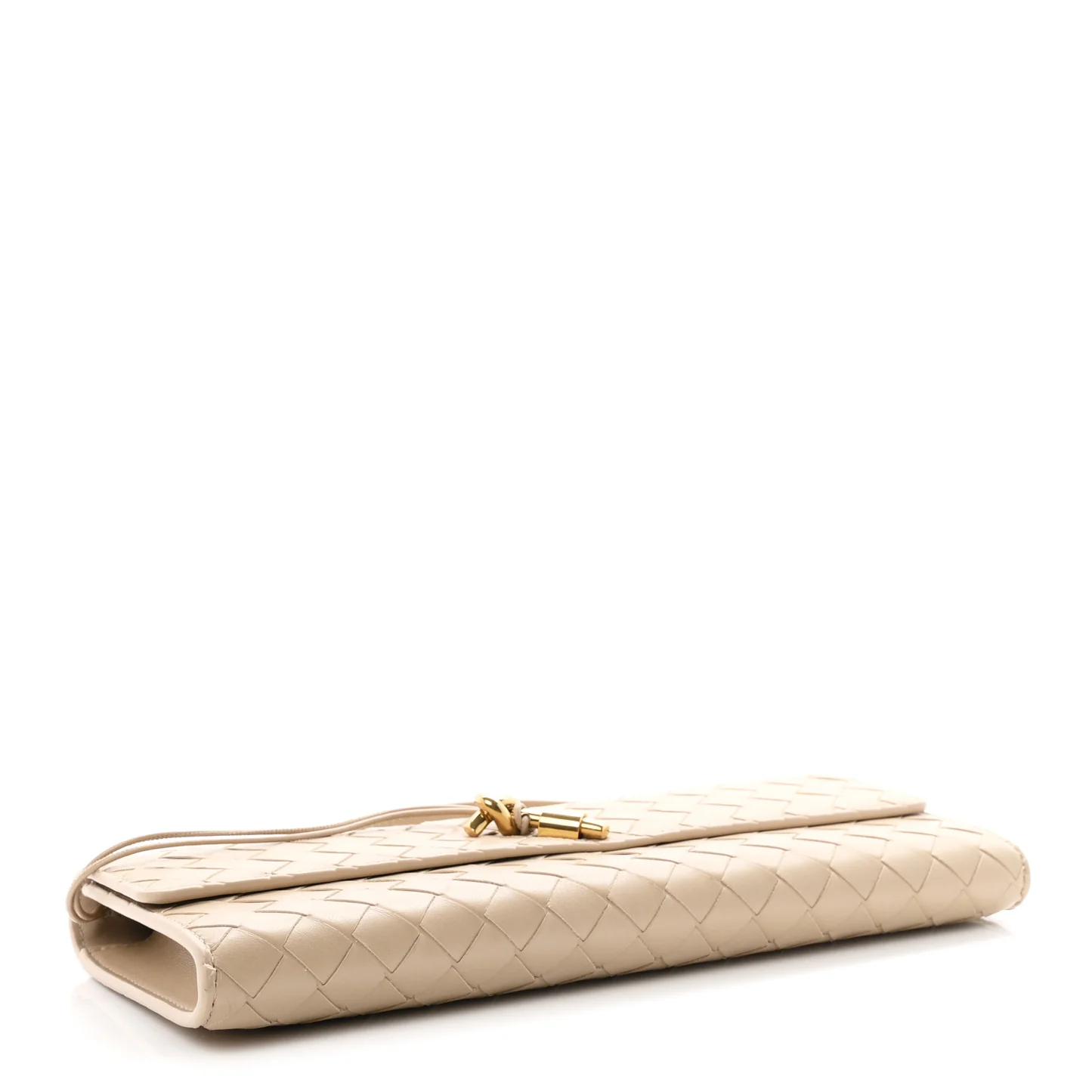 Bottega Veneta Nappa Intrecciato Long Andiamo Top Handle Clutch Ecru — view 4
