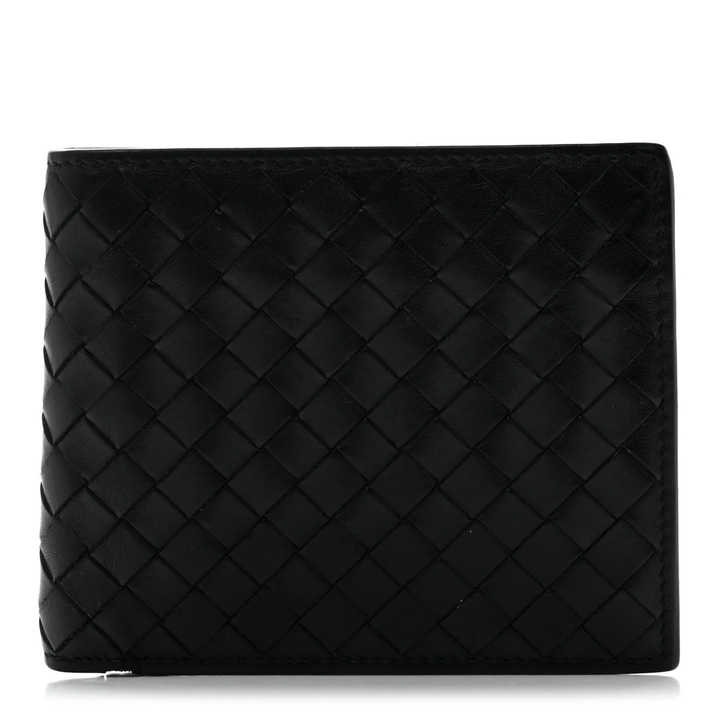 Bottega Veneta Nappa Intrecciato Bi-Fold Wallet Black