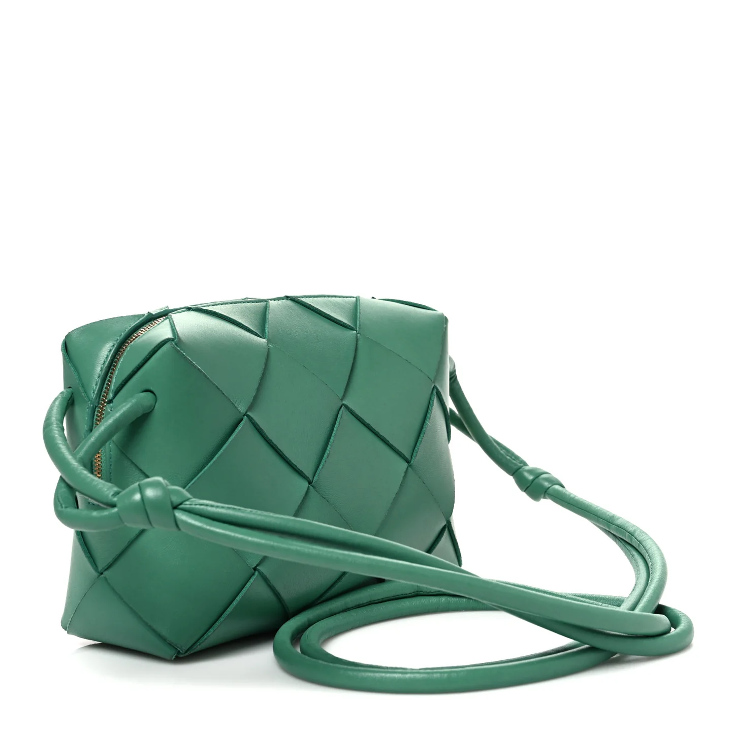 Bottega Veneta Lambskin Maxi Intrecciato Small Cassette Camera Bag Mermaid — view 3