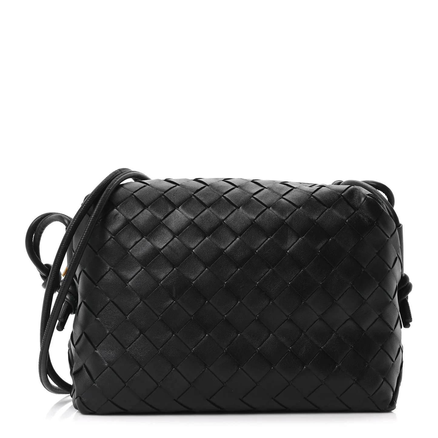 Bottega Veneta Nappa Intrecciato Small Loop Camera Bag Black