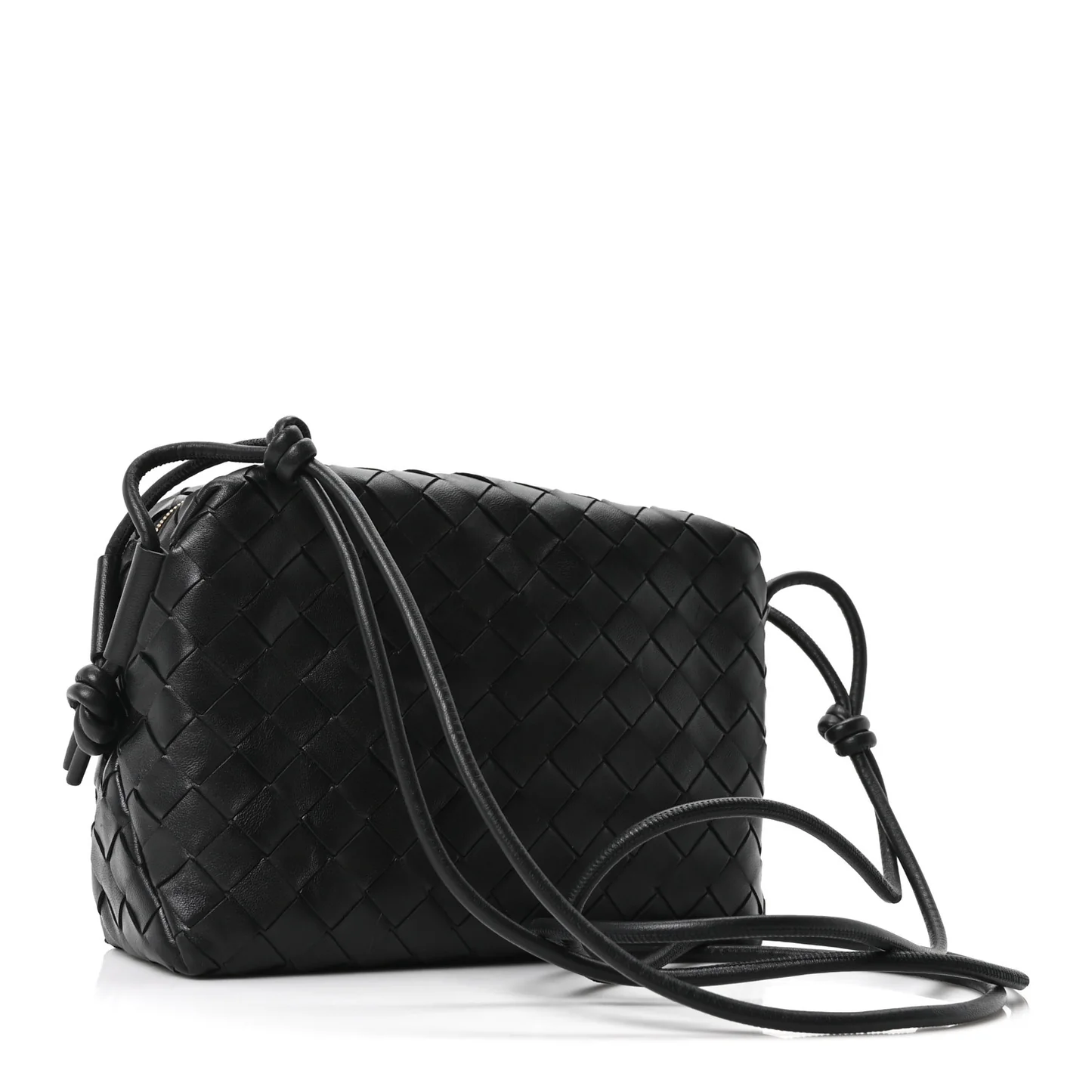 Bottega Veneta Nappa Intrecciato Small Loop Camera Bag Black — view 3