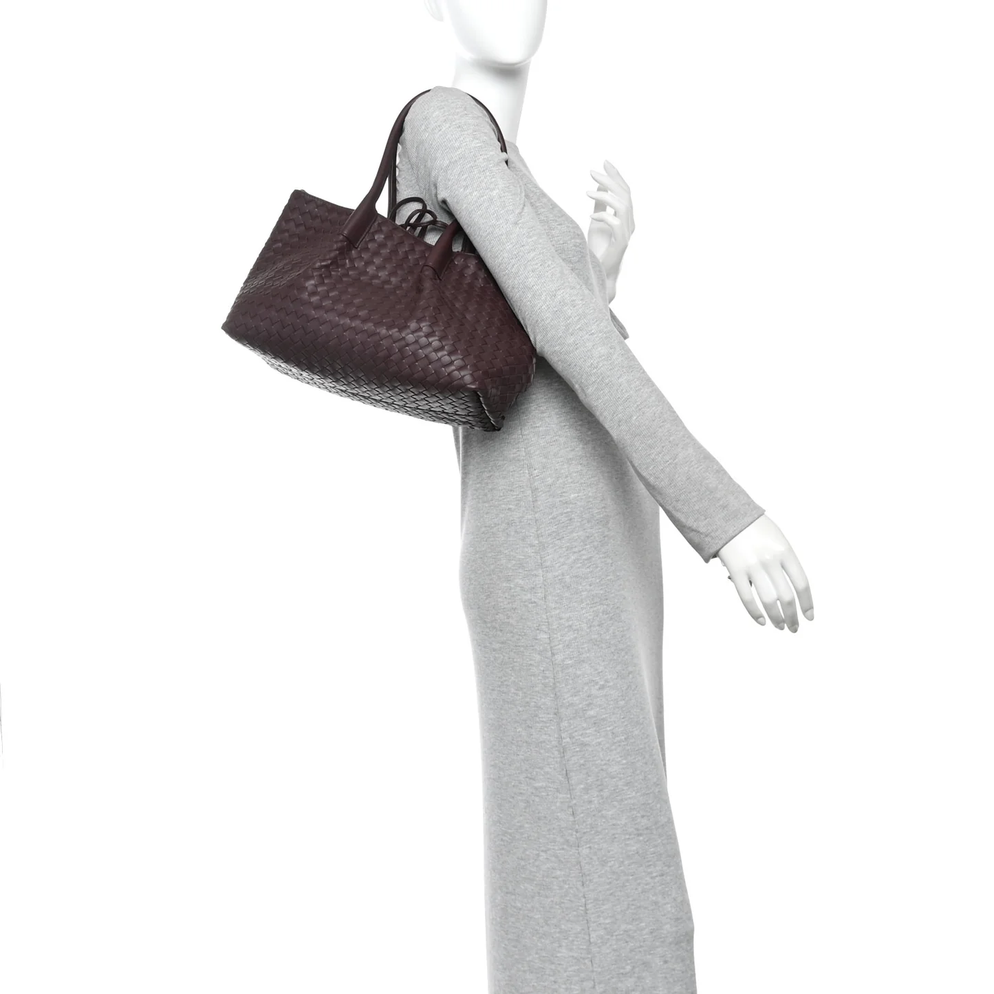 Bottega Veneta Calfskin Intrecciato Pinacoteca Reversible Tote Dark Barolo Pickle — view 2