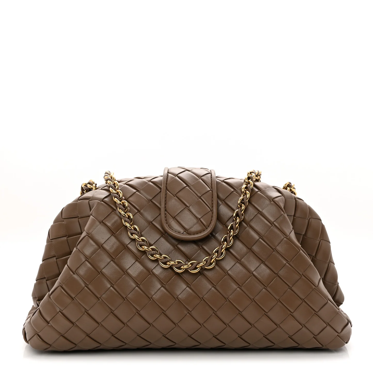 Bottega Veneta Nappa Intrecciato Teen The Lauren 1980 Clutch With Chain Pinecone