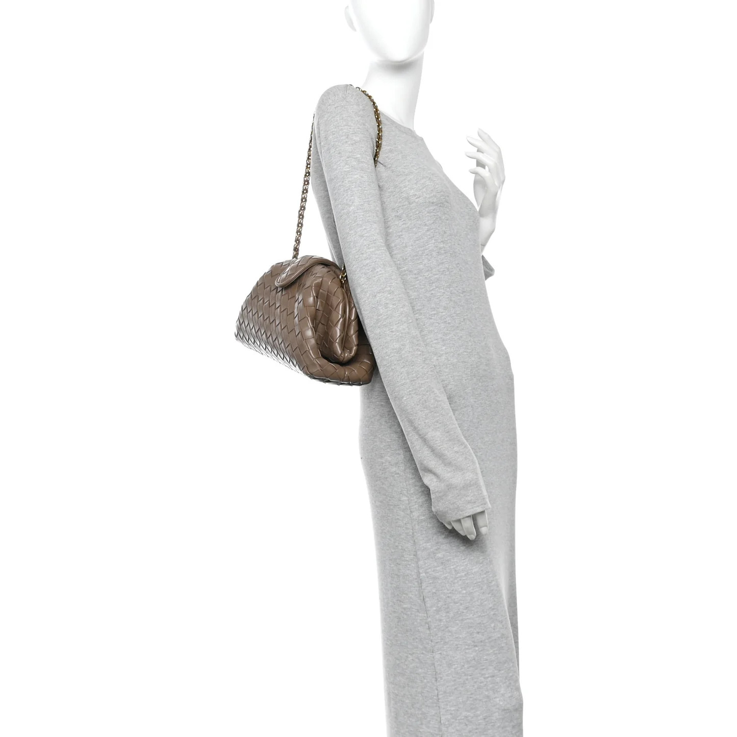 Bottega Veneta Nappa Intrecciato Teen The Lauren 1980 Clutch With Chain Pinecone — view 2