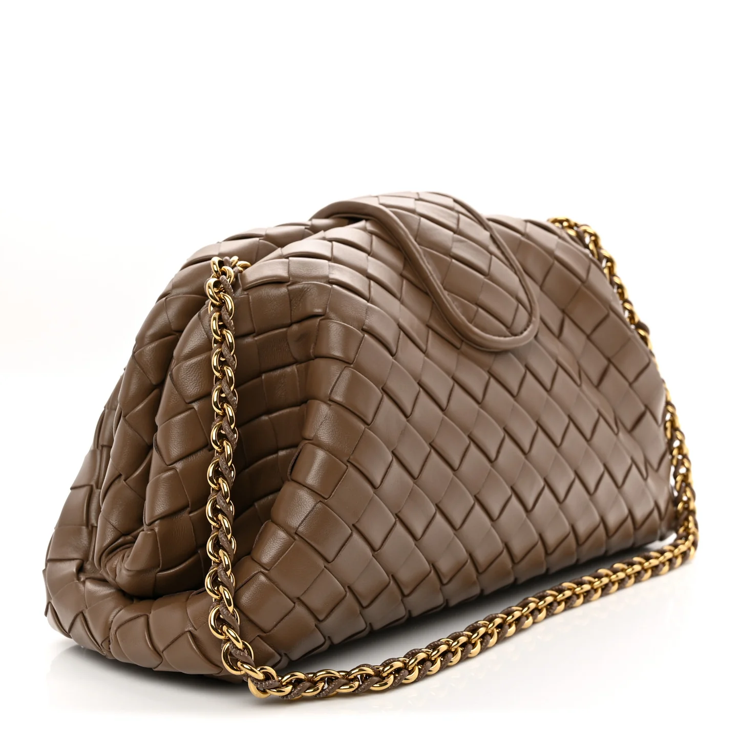Bottega Veneta Nappa Intrecciato Teen The Lauren 1980 Clutch With Chain Pinecone — view 3